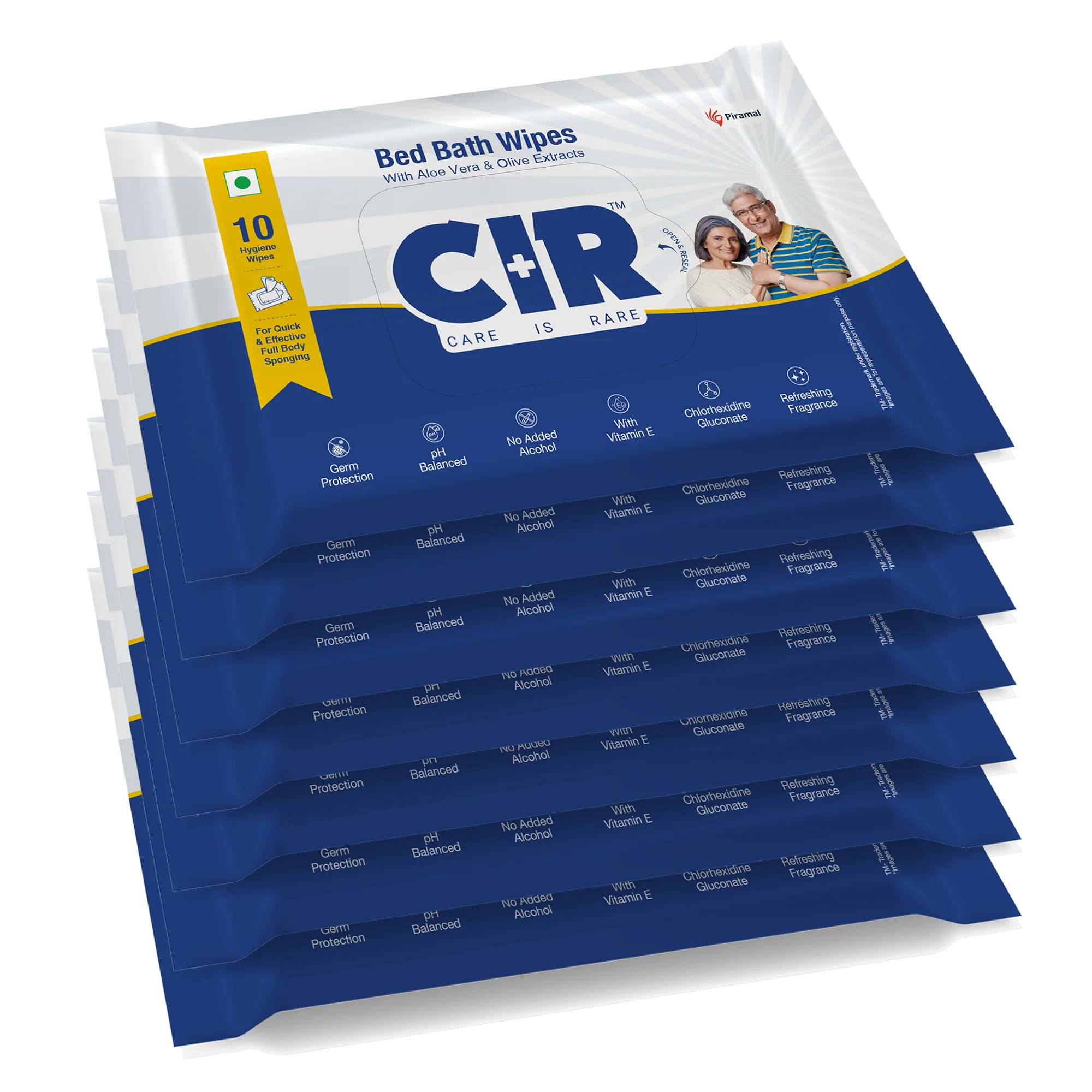 CIR Soft Body Cleansing Wet Bed Bath Wipes for Adults | Body Sponging |10 Wipes - Image 3