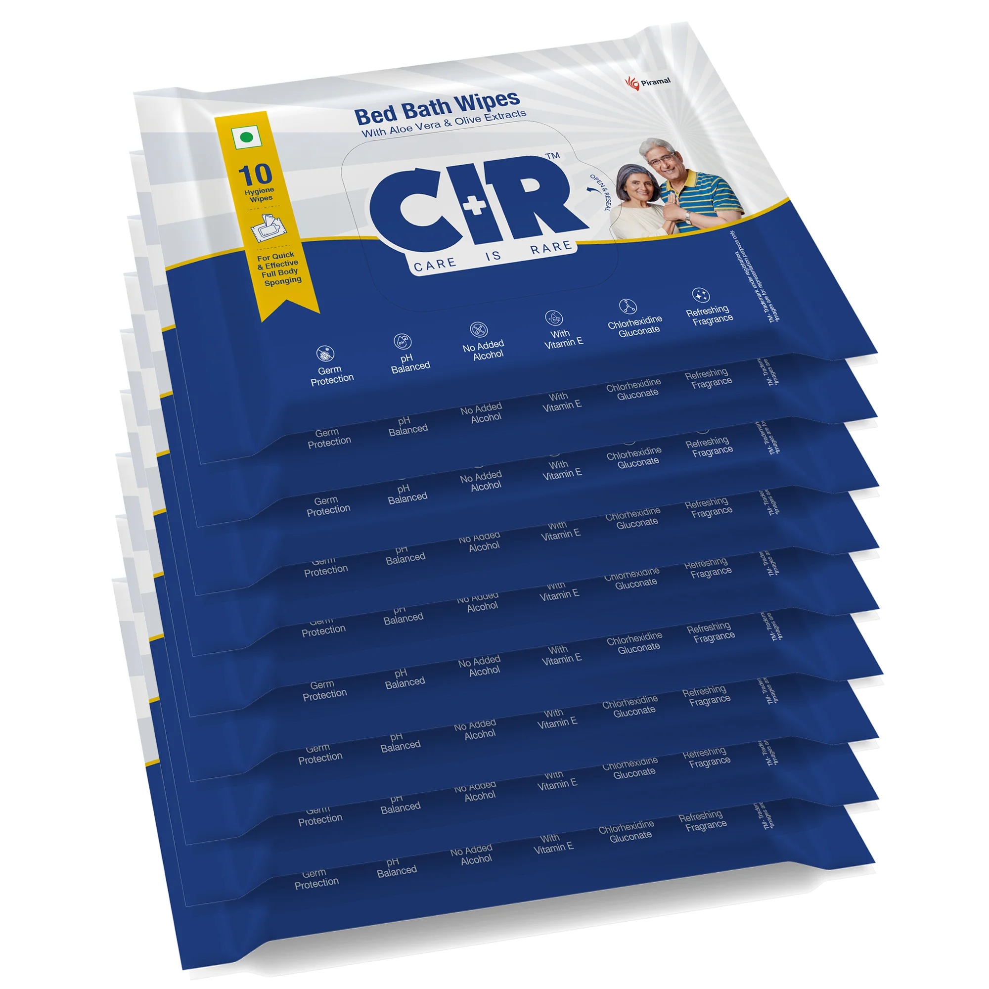 CIR Soft Body Cleansing Wet Bed Bath Wipes for Adults | Body Sponging |10 Wipes - Image 4