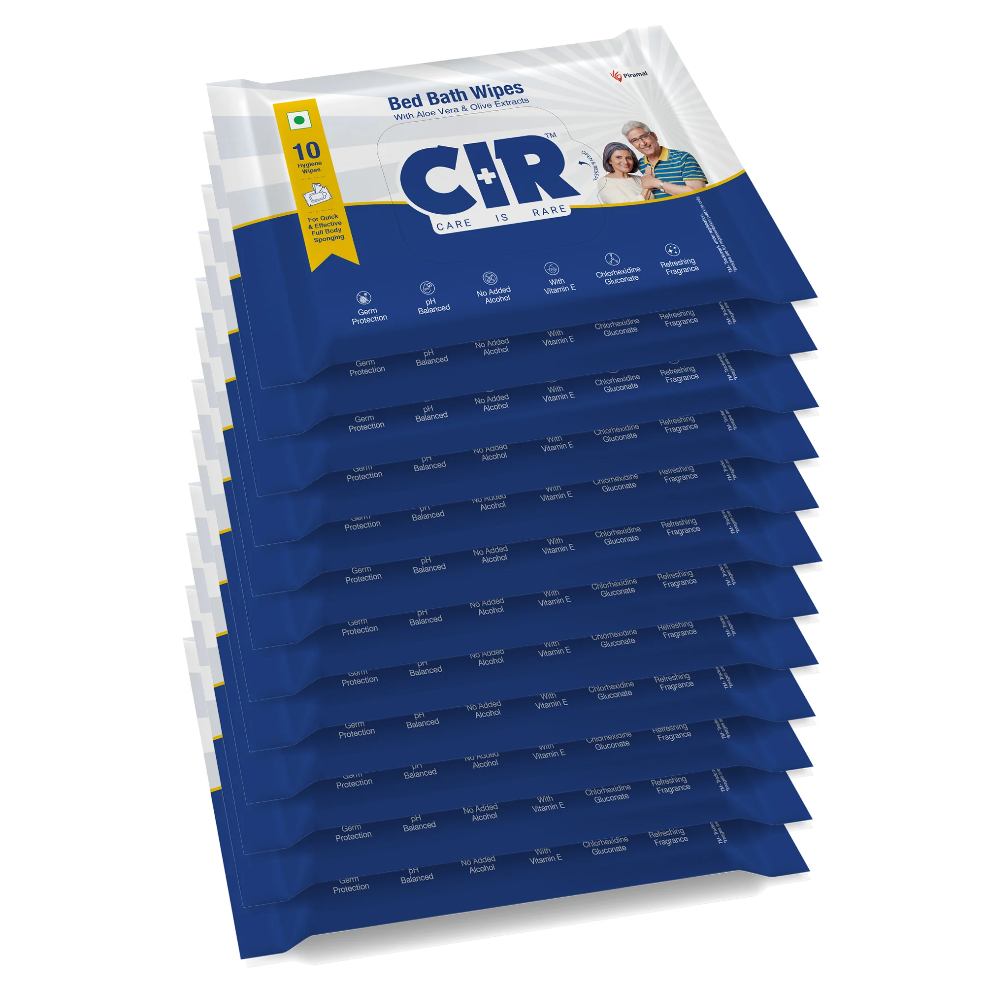 CIR Soft Body Cleansing Wet Bed Bath Wipes for Adults | Body Sponging |10 Wipes - Image 5