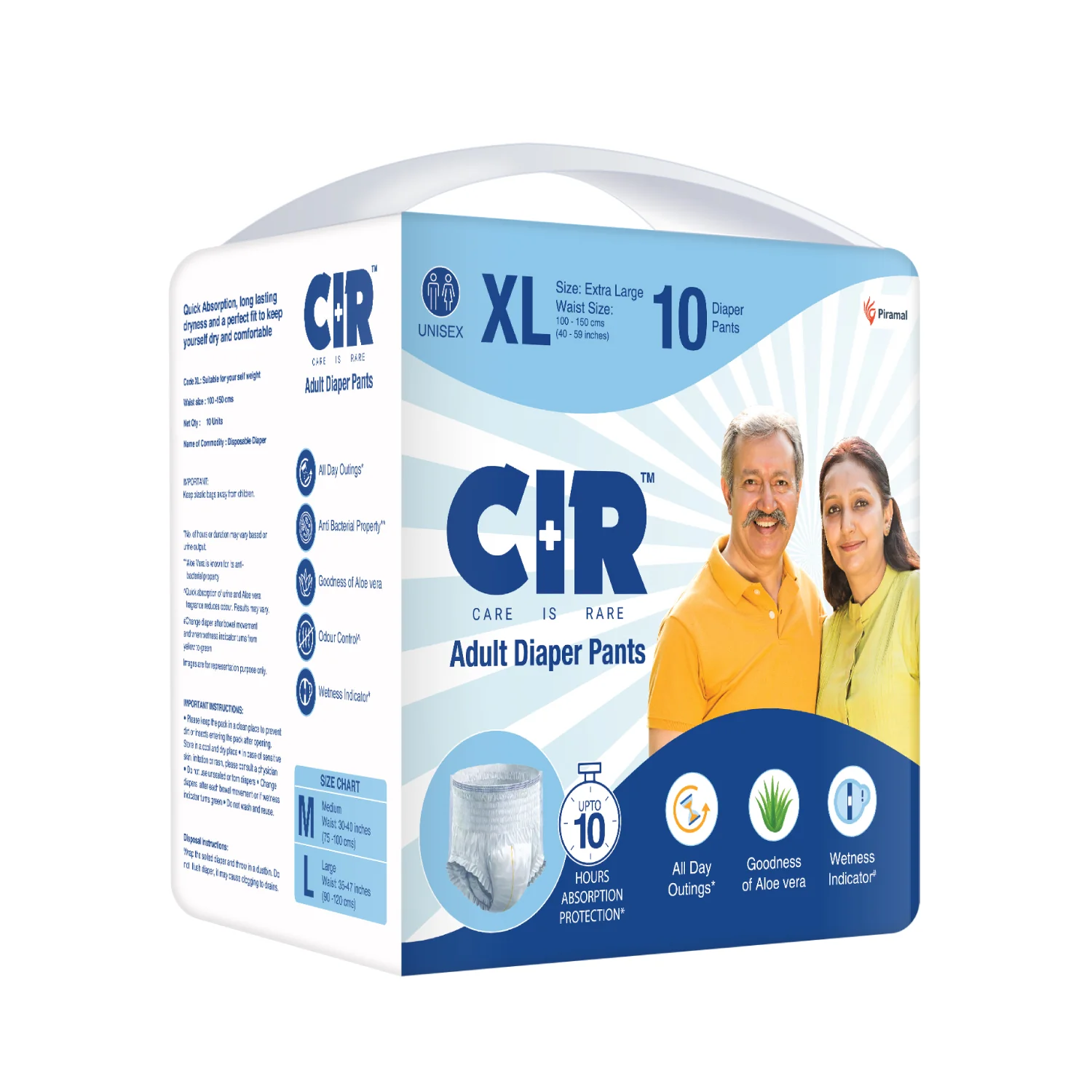 CIR Adult Diaper Pants Unisex With Wetness Indicator I Odour Control | Enriched with Aloe Vera to avoid skin irritation and rashes- (M, L & XL) - Image 5