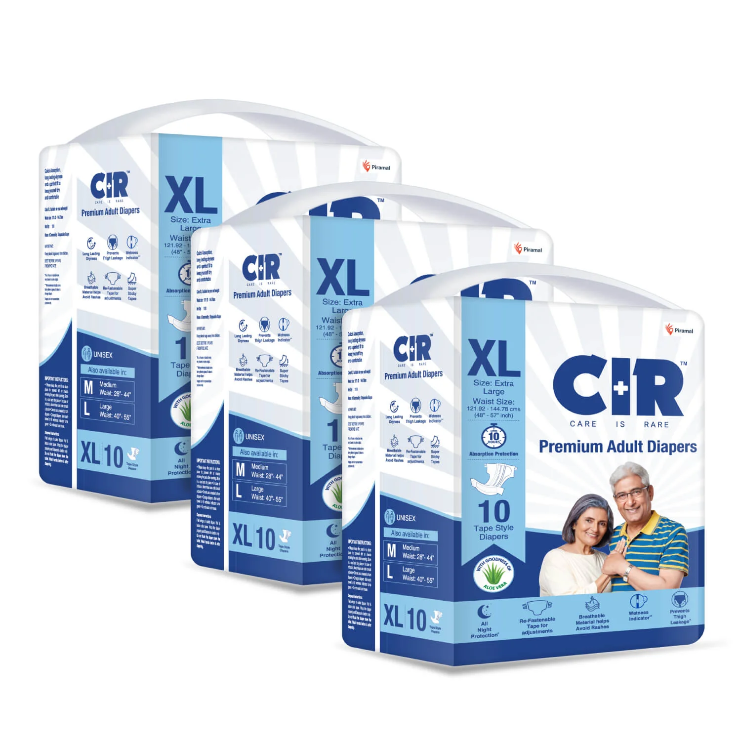 CIR Premium Adult Tape Diapers- All Night Protection with Aloe Vera -10 Units | unisex - Image 10