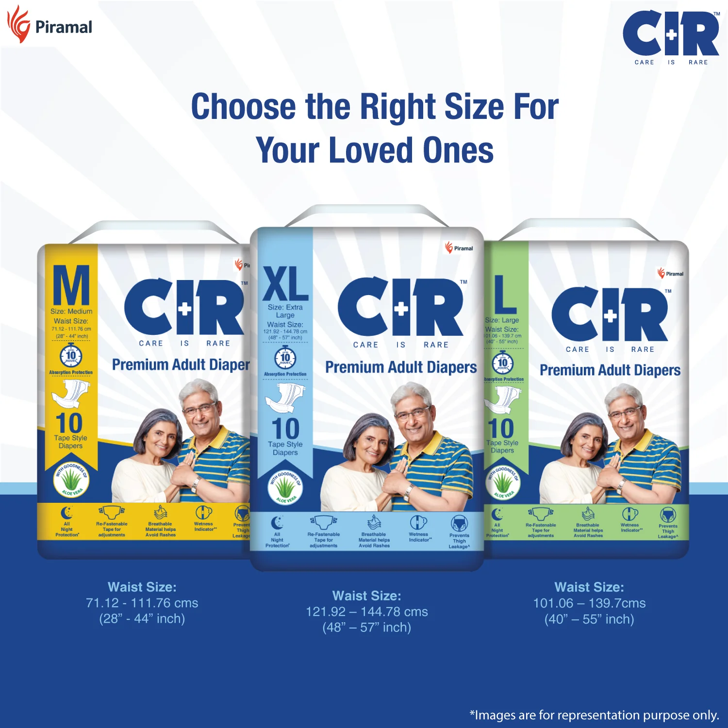 CIR Premium Adult Tape Diapers- All Night Protection with Aloe Vera -10 Units | unisex - Image 13
