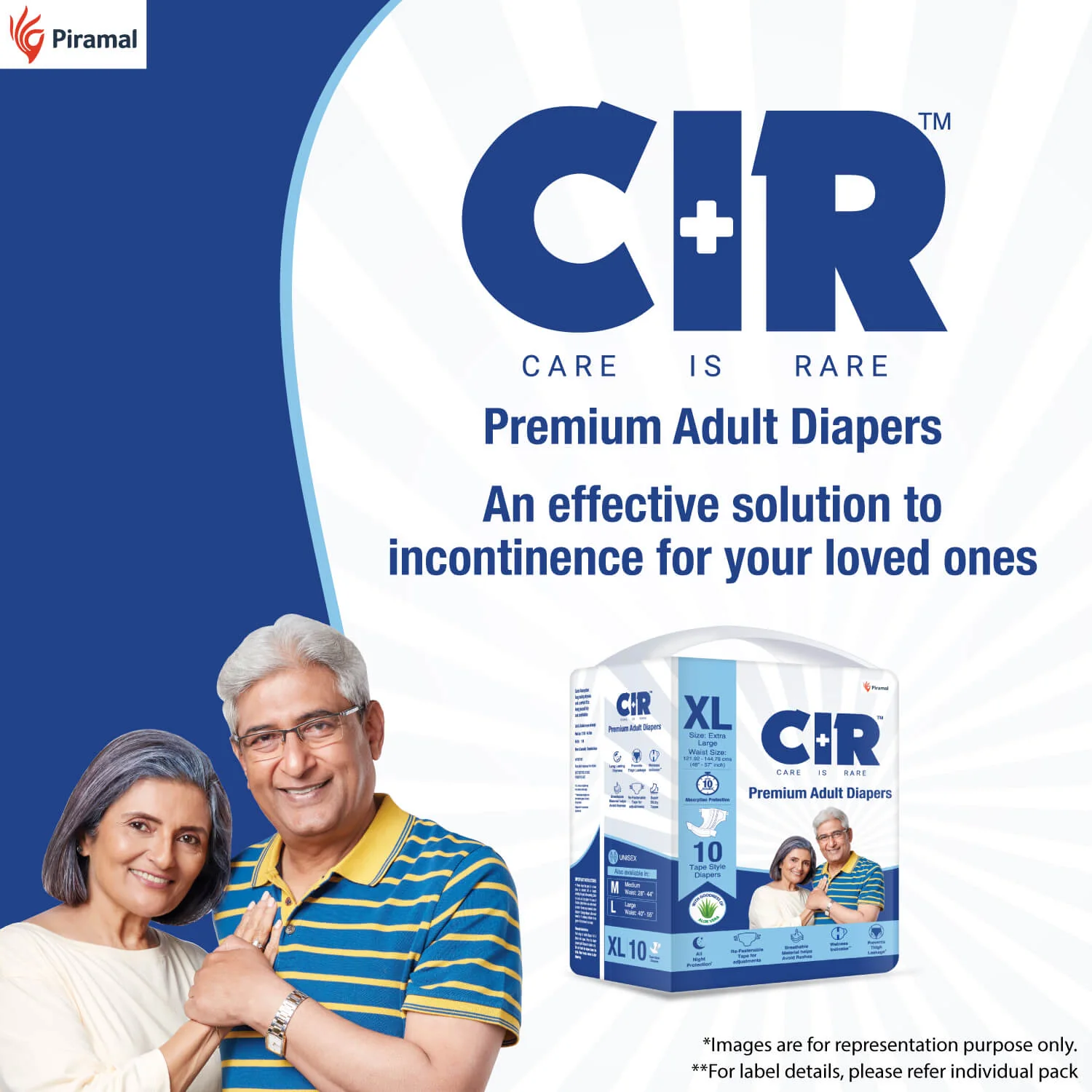 CIR Premium Adult Tape Diapers- All Night Protection with Aloe Vera -10 Units | unisex - Image 15