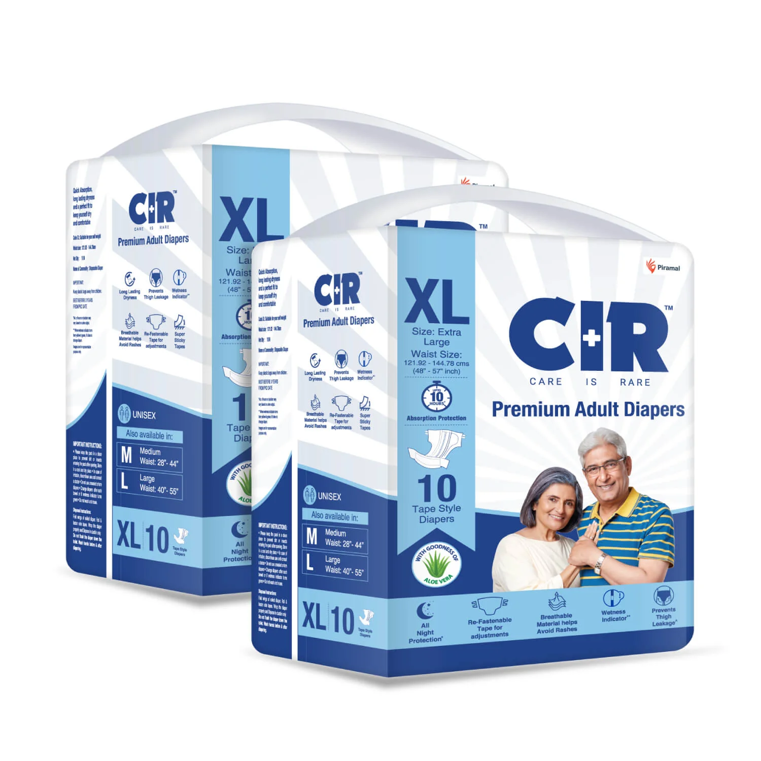 CIR Premium Adult Tape Diapers- All Night Protection with Aloe Vera -10 Units | unisex - Image 9