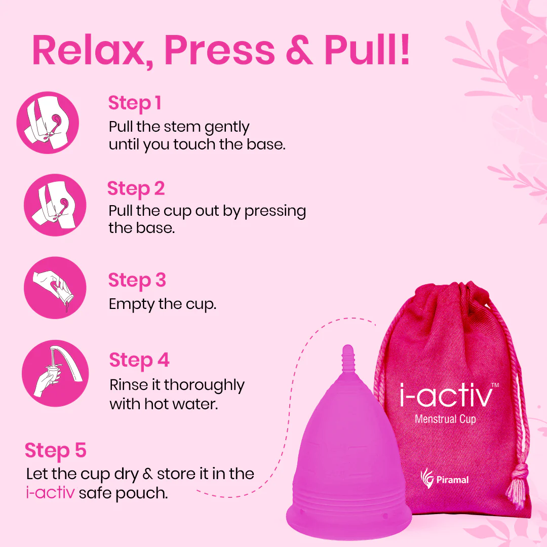 i-Activ Menstrual Cup for Women | Rash-Free, Leak-Free & Ultra soft Cup with Pouch| 100% Medical Grade Silicone | 8-10 hrs protection - Image 12