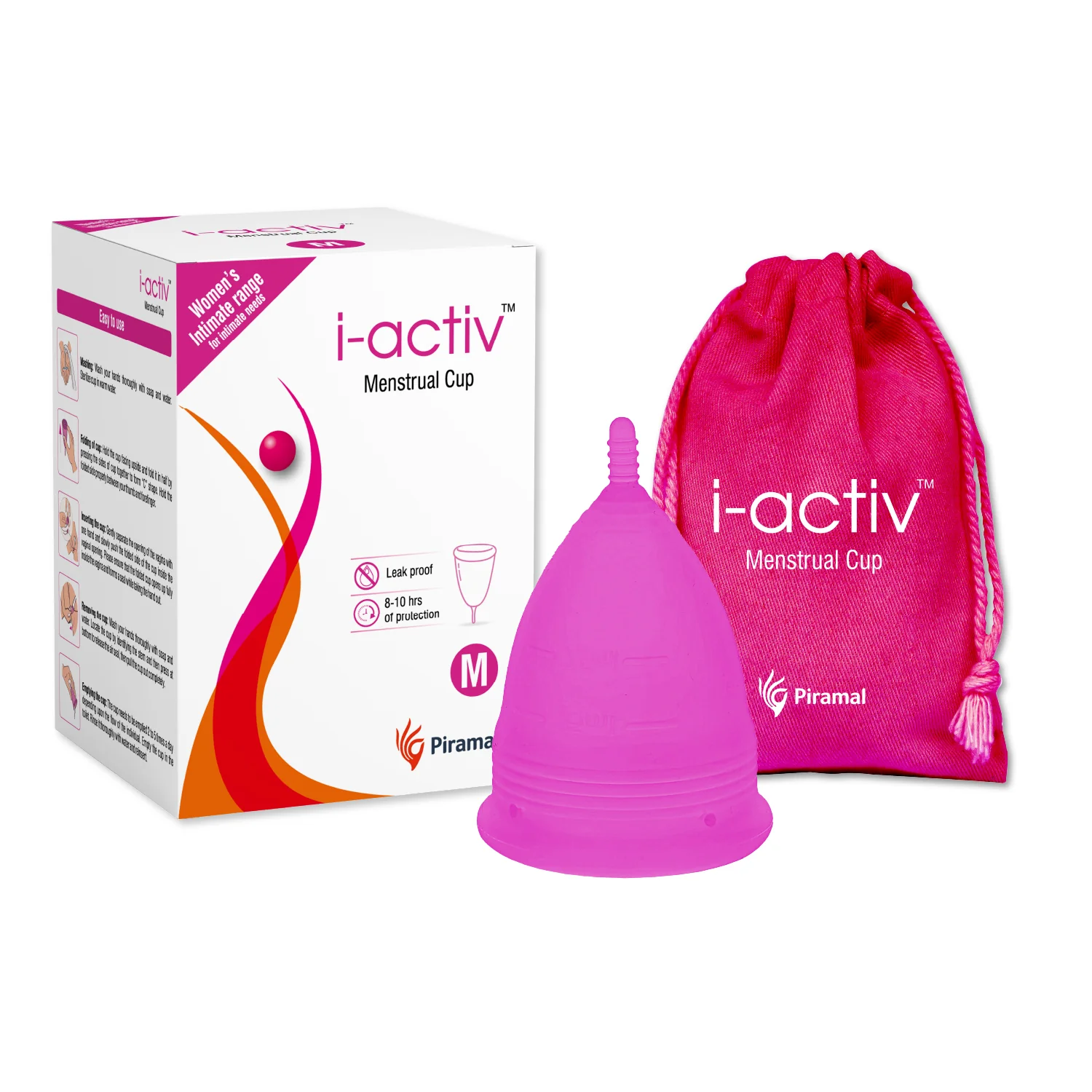 i-Activ Menstrual Cup for Women | Rash-Free, Leak-Free & Ultra soft Cup with Pouch| 100% Medical Grade Silicone | 8-10 hrs protection - Image 3