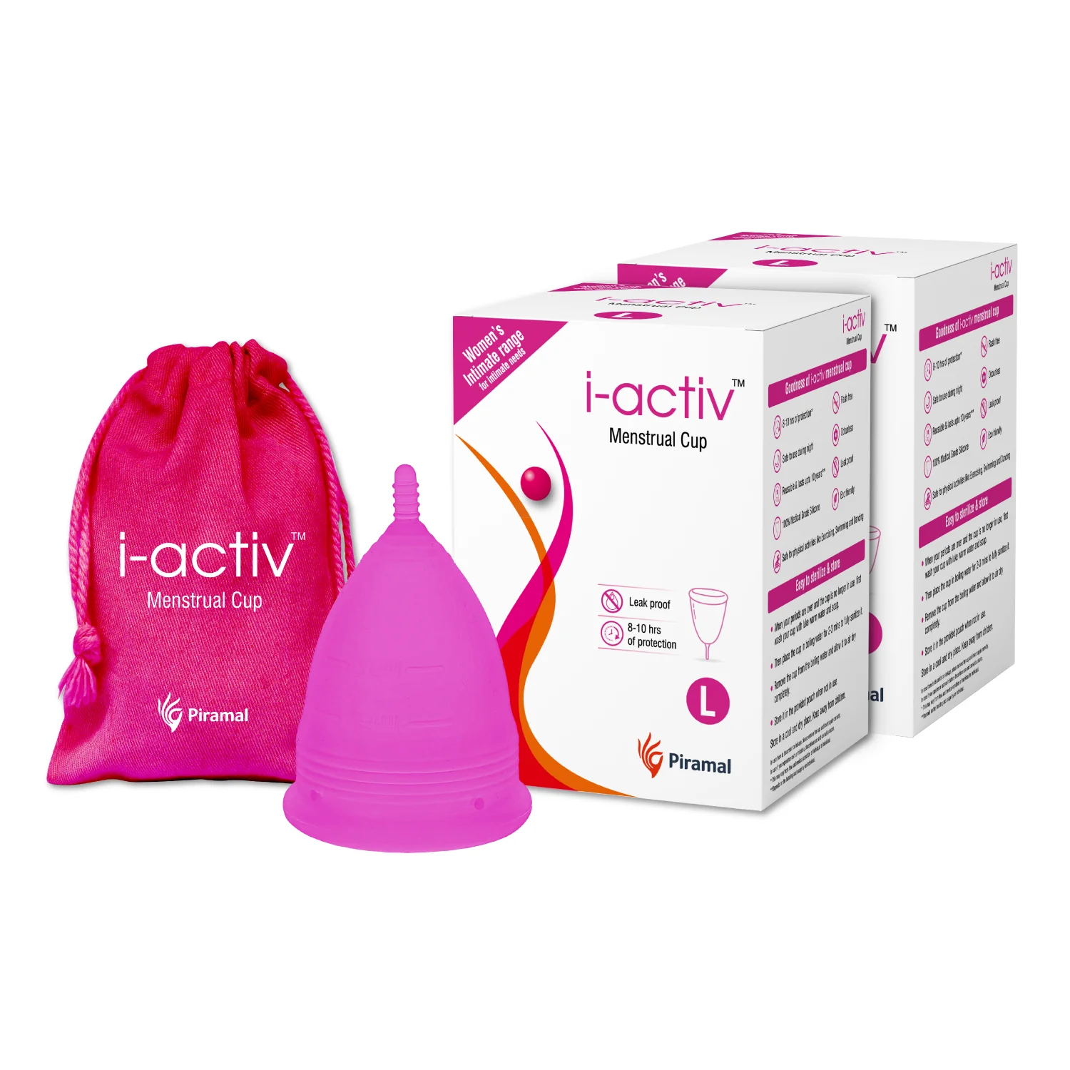 i-Activ Menstrual Cup for Women | Rash-Free, Leak-Free & Ultra soft Cup with Pouch| 100% Medical Grade Silicone | 8-10 hrs protection - Image 6