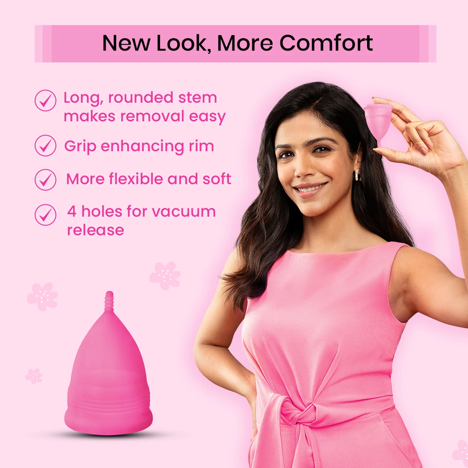 i-Activ Menstrual Cup for Women | Rash-Free, Leak-Free & Ultra soft Cup with Pouch| 100% Medical Grade Silicone | 8-10 hrs protection - Image 7