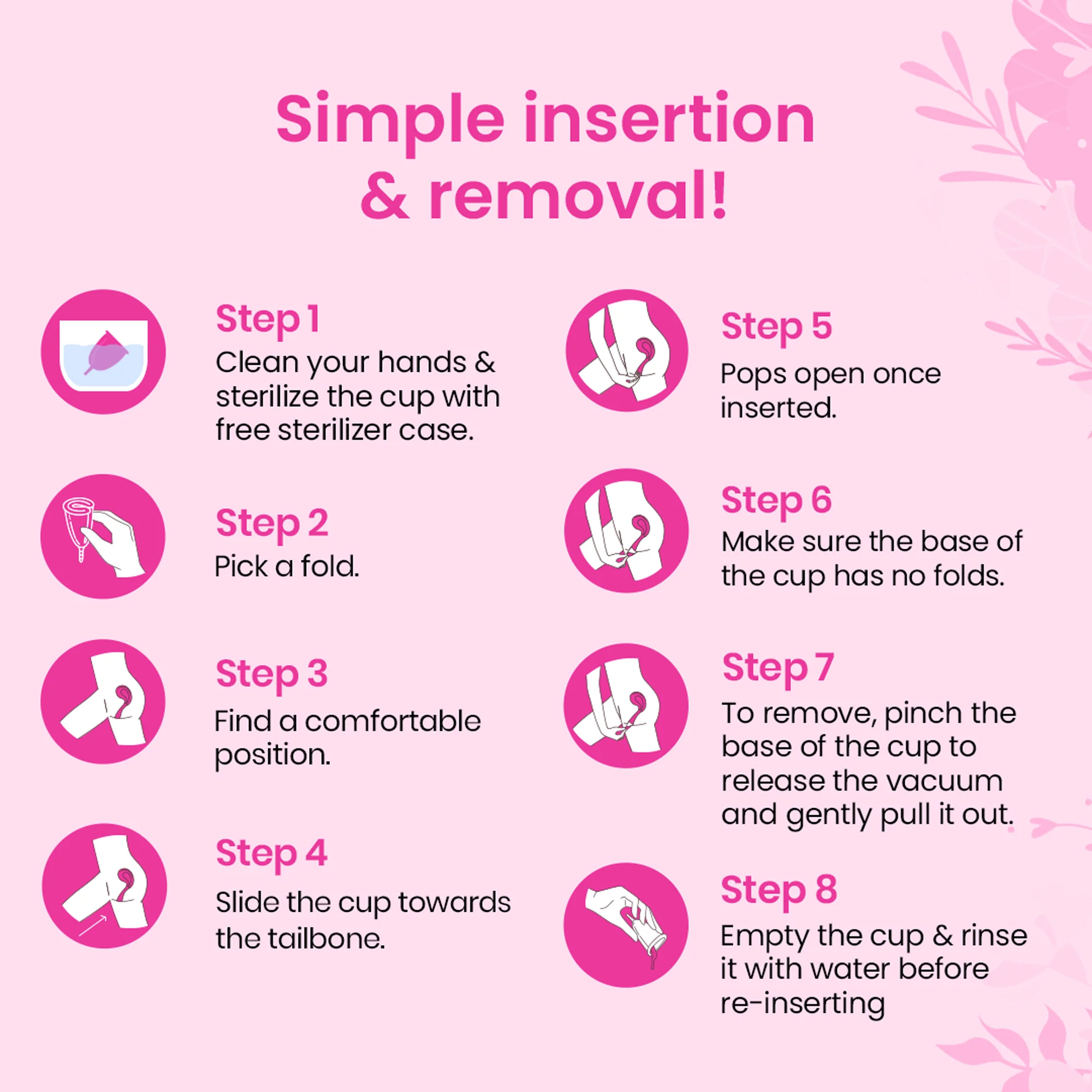 i-activ Menstrual Cup for Women with free sterilizer case | Rash-Free, Leak-Free & Ultra soft Cup with Pouch| 100% Medical Grade Silicone | 8-10 hrs protection - Image 4