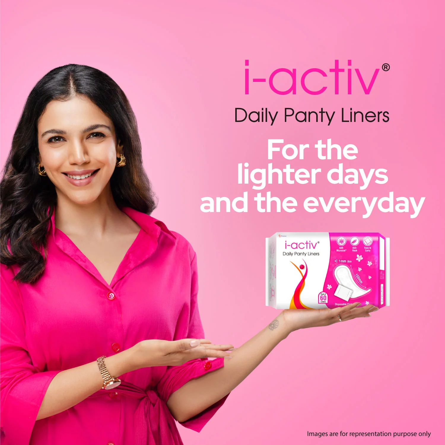 i Activ Panty Liners for Women Daily Use | 60 Liner Pads | FREE Sanitary Disposable Bag | Less than 1mm Ultra Thin Cottony Soft Pantyliners | Protection Against Leakage, Discharge, Spotting & Rashes - Image 3