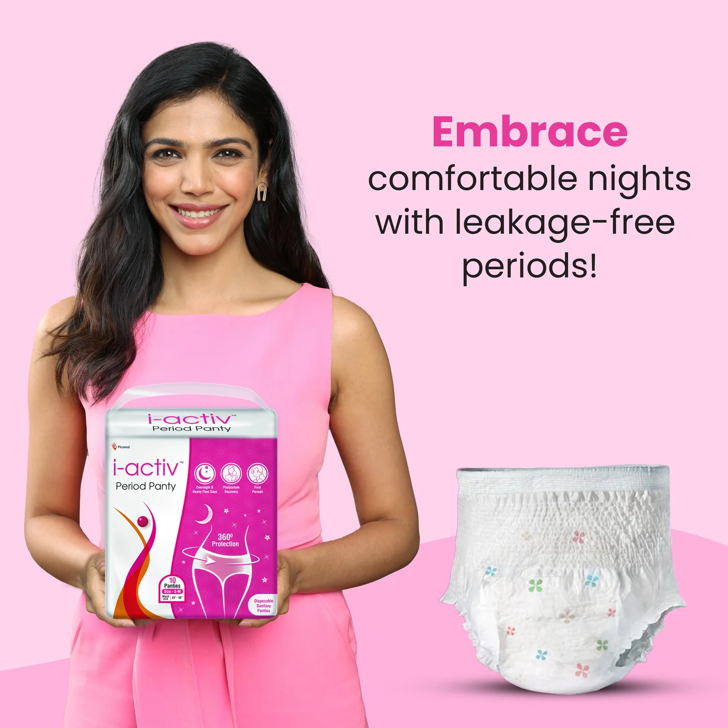 i activ Period Panty for Girls & Women | S-M | 10's Pack | Disposable Period Panties for Women Heavy Flow Periods | For First Periods of Young Teens | 360 Degree Protection | Waist Size - 20" to 30" - Image 5