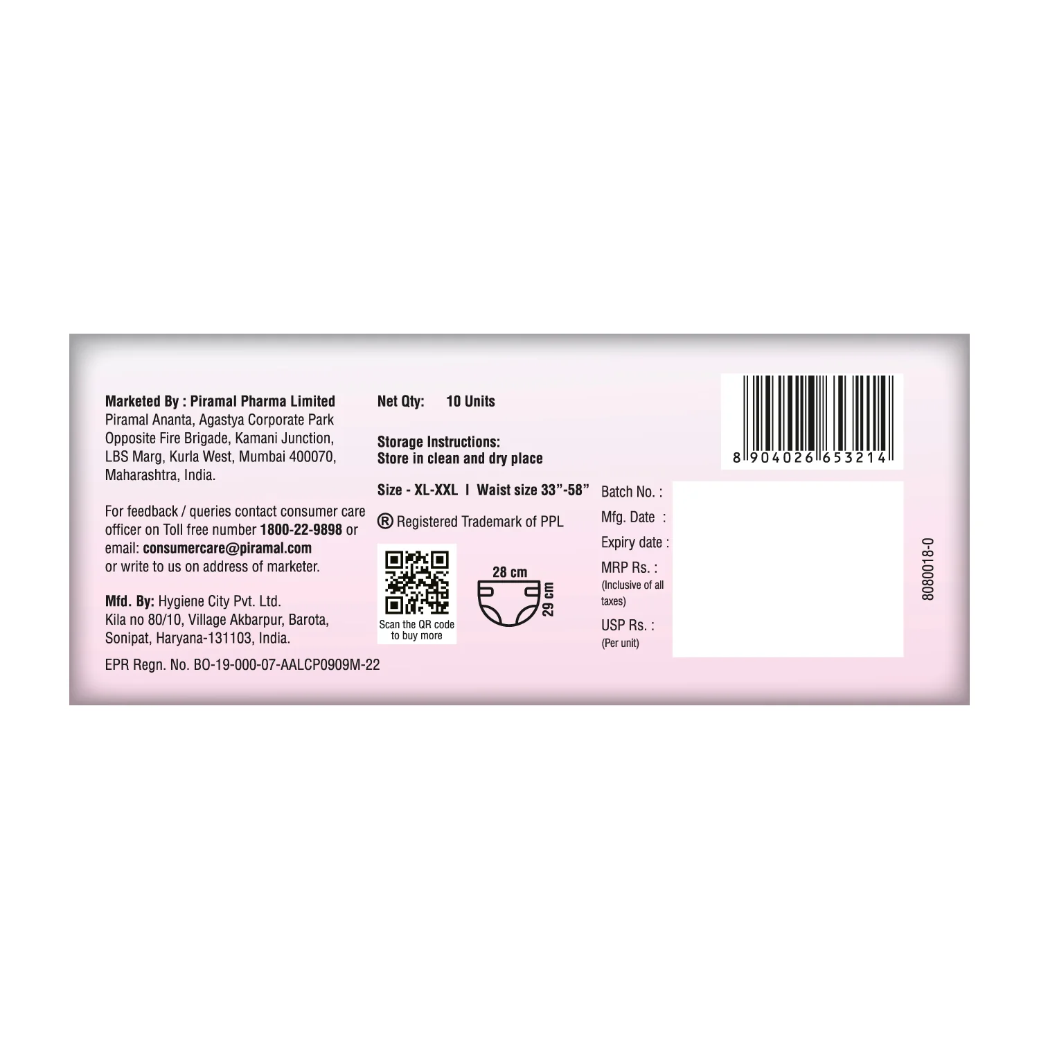 i activ Period Panty for Girls & Women | XL-XXL| 10's Pack | Disposable Period Panties for Women for Heavy Flow Periods | Maternity Pads after Delivery | 360 Degree Protection| Waist Size - 33" to 58" - Image 6