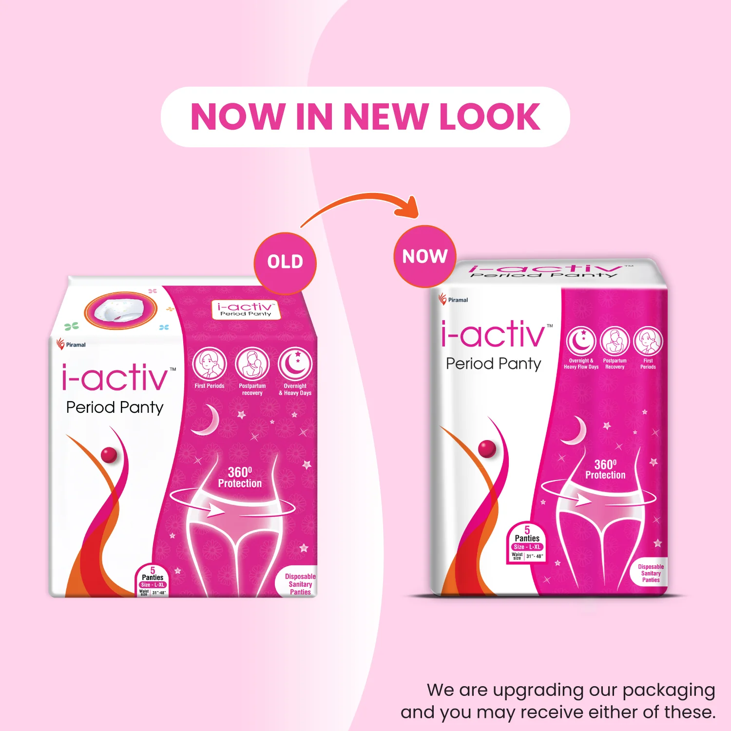 i-activ Period Panty for Girls & Women | L-XL | Disposable Period Panties for Women Leak Proof | Maternity Pads for Heavy Flow Periods | Overnight 360 Degree Protection | Waist Size - 31" to 48" - Image 7