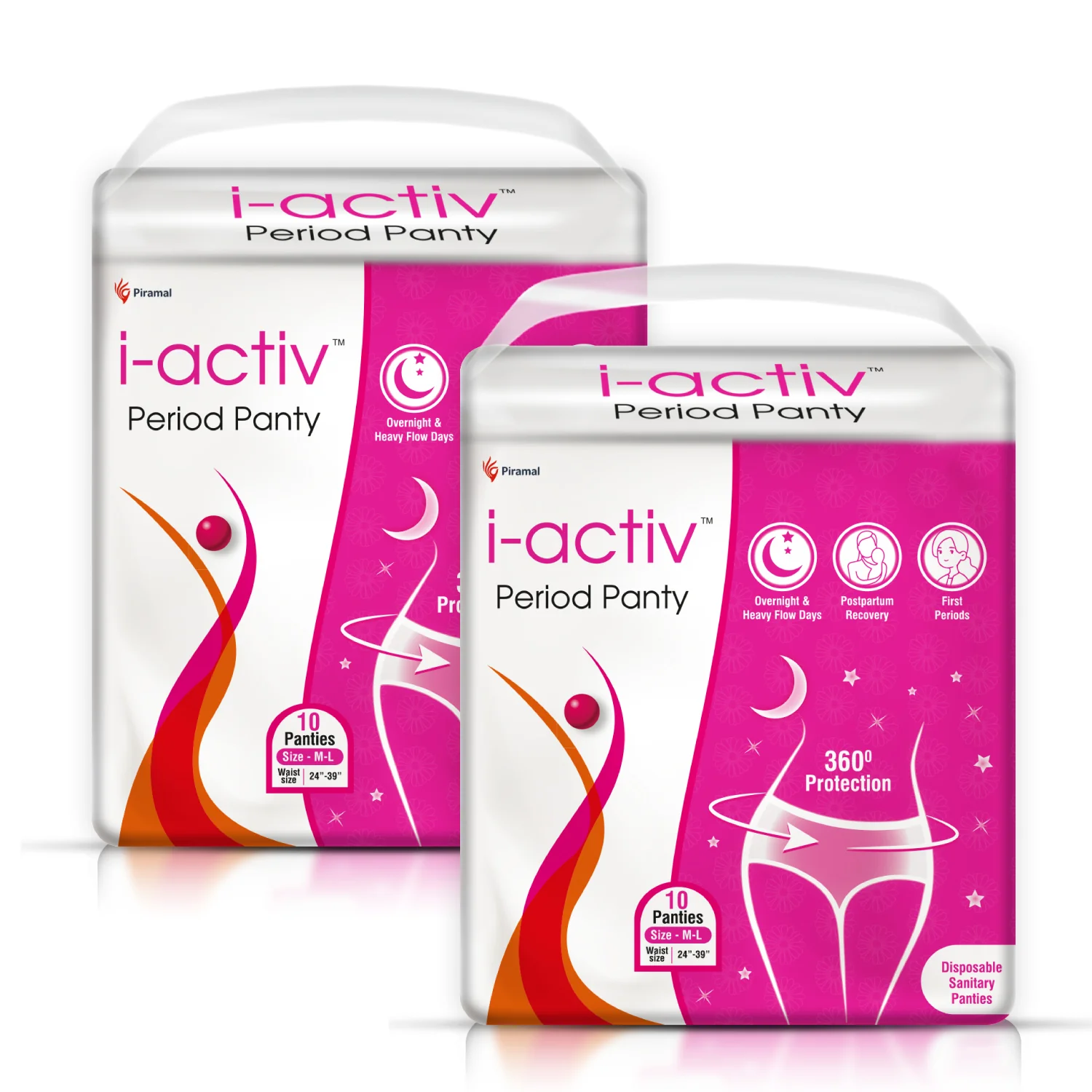 i-activ Period Panty for Girls & Women | L-XL | Disposable Period Panties for Women Leak Proof | Maternity Pads for Heavy Flow Periods | Overnight 360 Degree Protection | Waist Size - 31" to 48" - Image 8