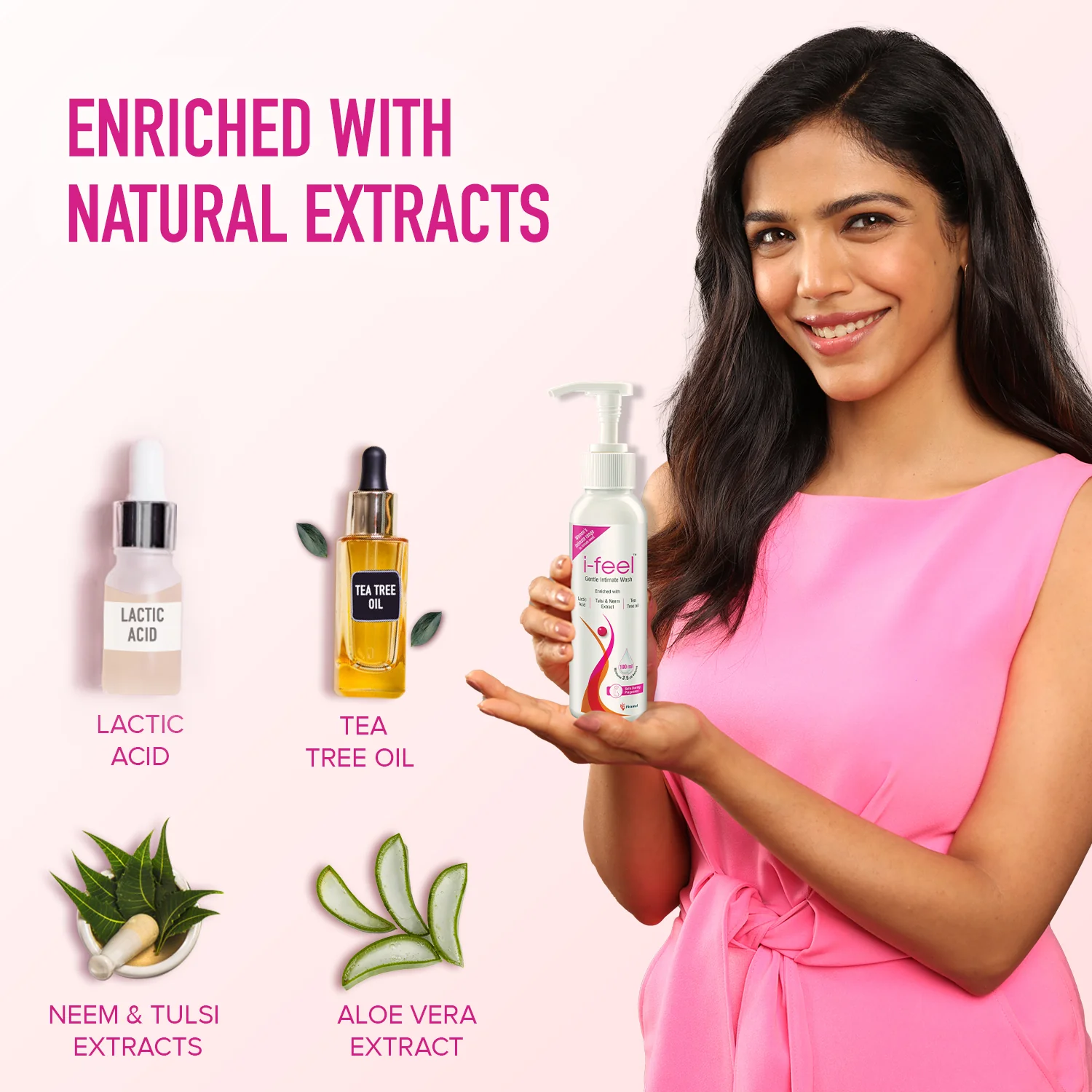 i-feel Gentle Intimate Wash | Contains Tea-Tree Oil, Neem, Tulsi & Aloevera Extracts, 100ml - Image 3