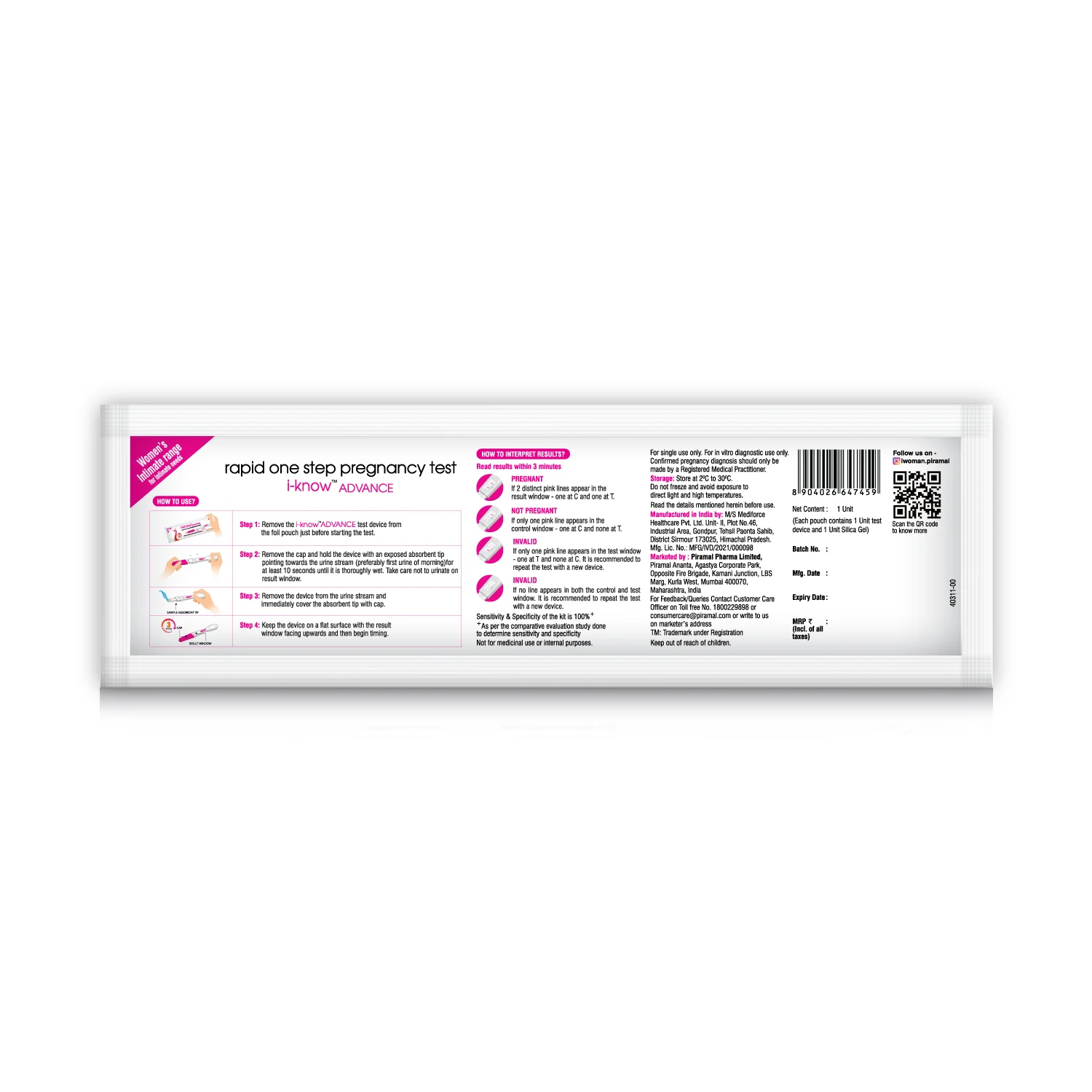 i-Know Advance Mid Stream Pregnancy Test Kit | Rapid One Step Home based Midstream Urine Pregnancy Test | Accurate Result in 3 mins | HcG Test Kit - Image 3