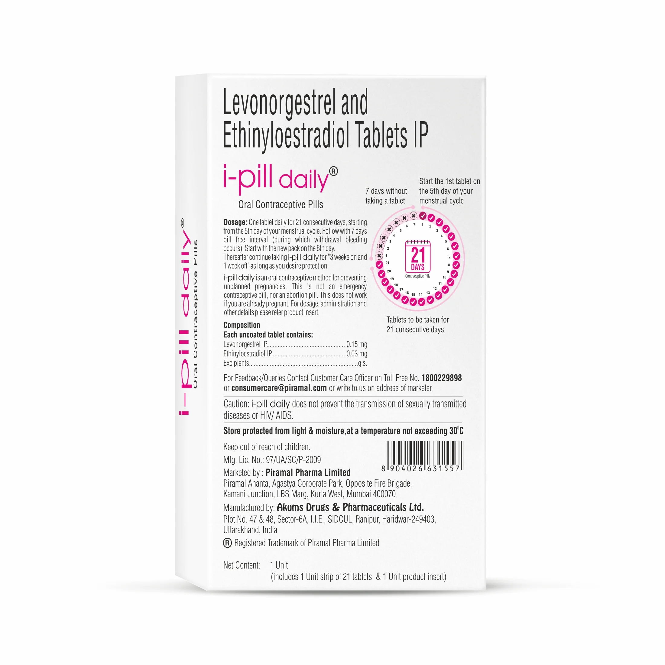 i-pill Daily Contraceptive Pills - 21 Tablets (Per Pack) - Image 8