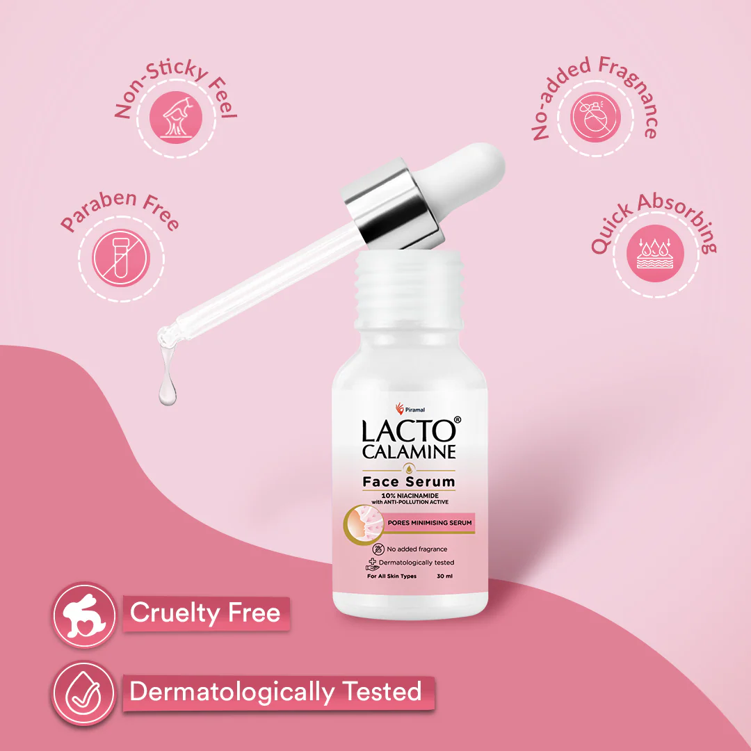 Lacto Calamine 10% Niacinamide Face Serum | 30ml | Pore Minimizing, Acne Marks, Blemishes & Oil Balancing,Reduces Pigmentation | Dermatologically Tested & Fragrance Free | 30ml - Image 4
