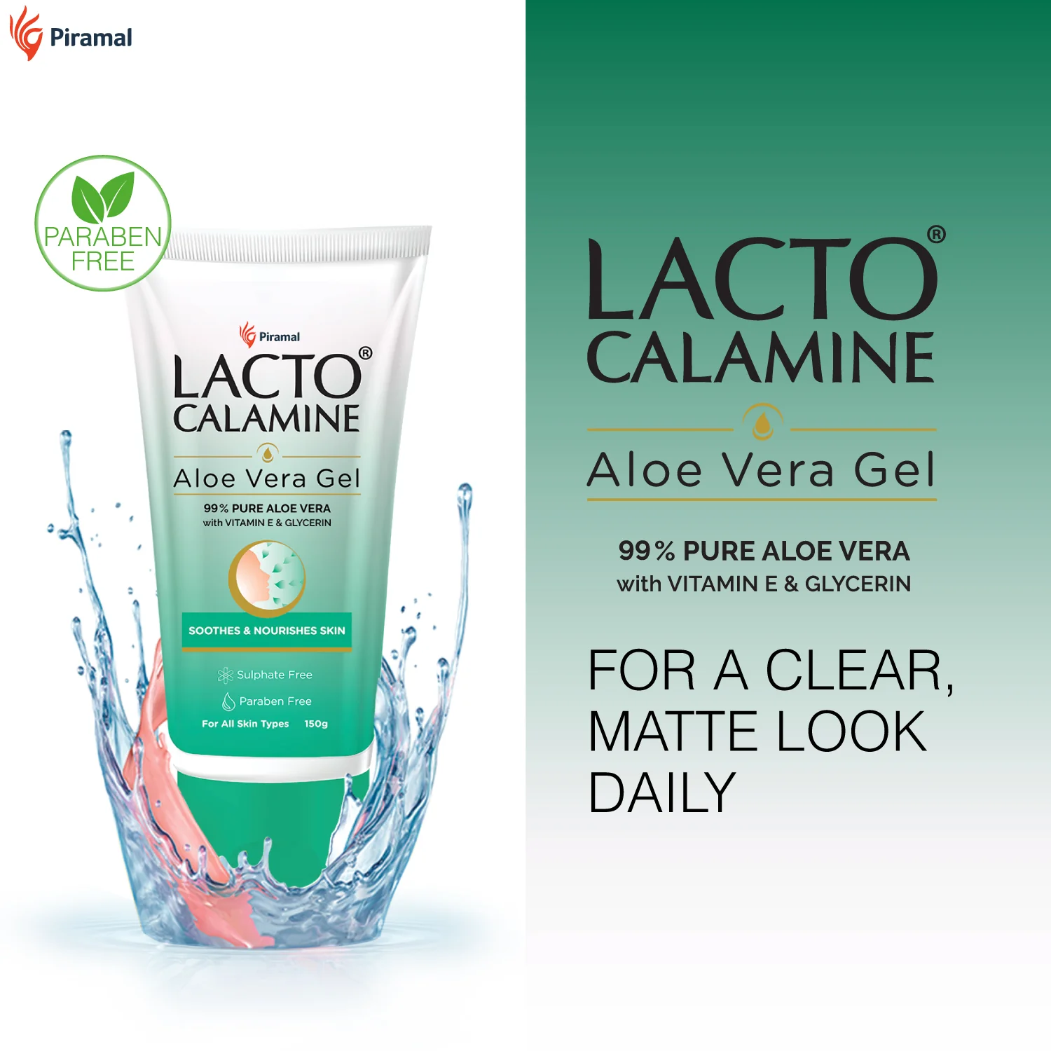 Lacto Calamine Aloe Vera Gel For Face | Moisturizer For Face With 99% Pure Natural AloeVera, Vitamin E & Glycerin For Hydrating Skin, Body & Hair | No Parabens & Sulphates - Image 3