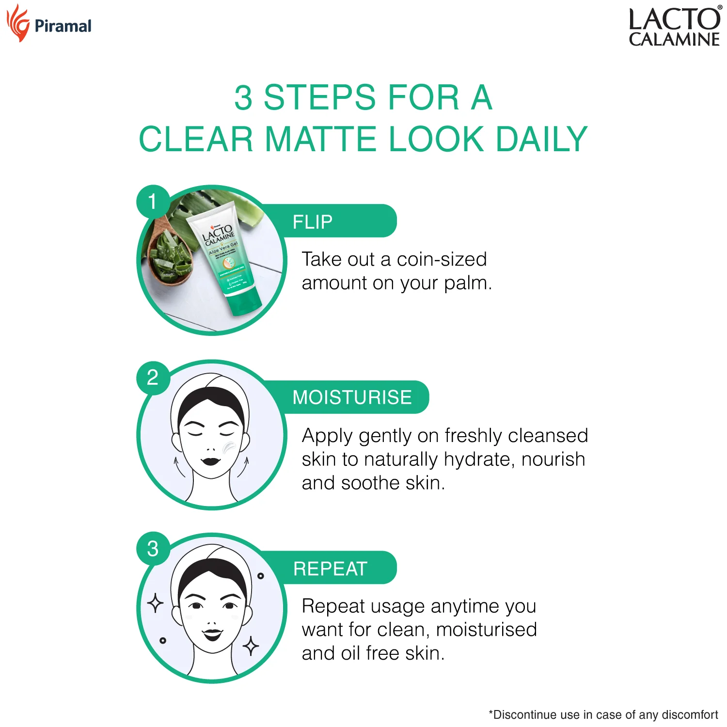 Lacto Calamine Aloe Vera Gel For Face | Moisturizer For Face With 99% Pure Natural AloeVera, Vitamin E & Glycerin For Hydrating Skin, Body & Hair | No Parabens & Sulphates - Image 5