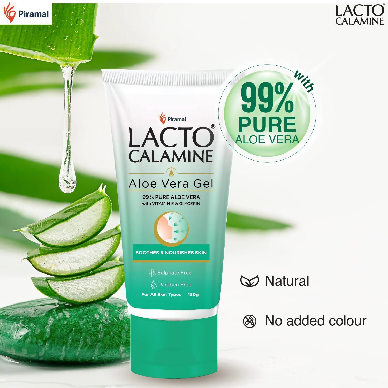 Lacto Calamine Aloe Vera Gel For Face | Moisturizer For Face With 99% Pure Natural AloeVera, Vitamin E & Glycerin For Hydrating Skin, Body & Hair | No Parabens & Sulphates - Image 6