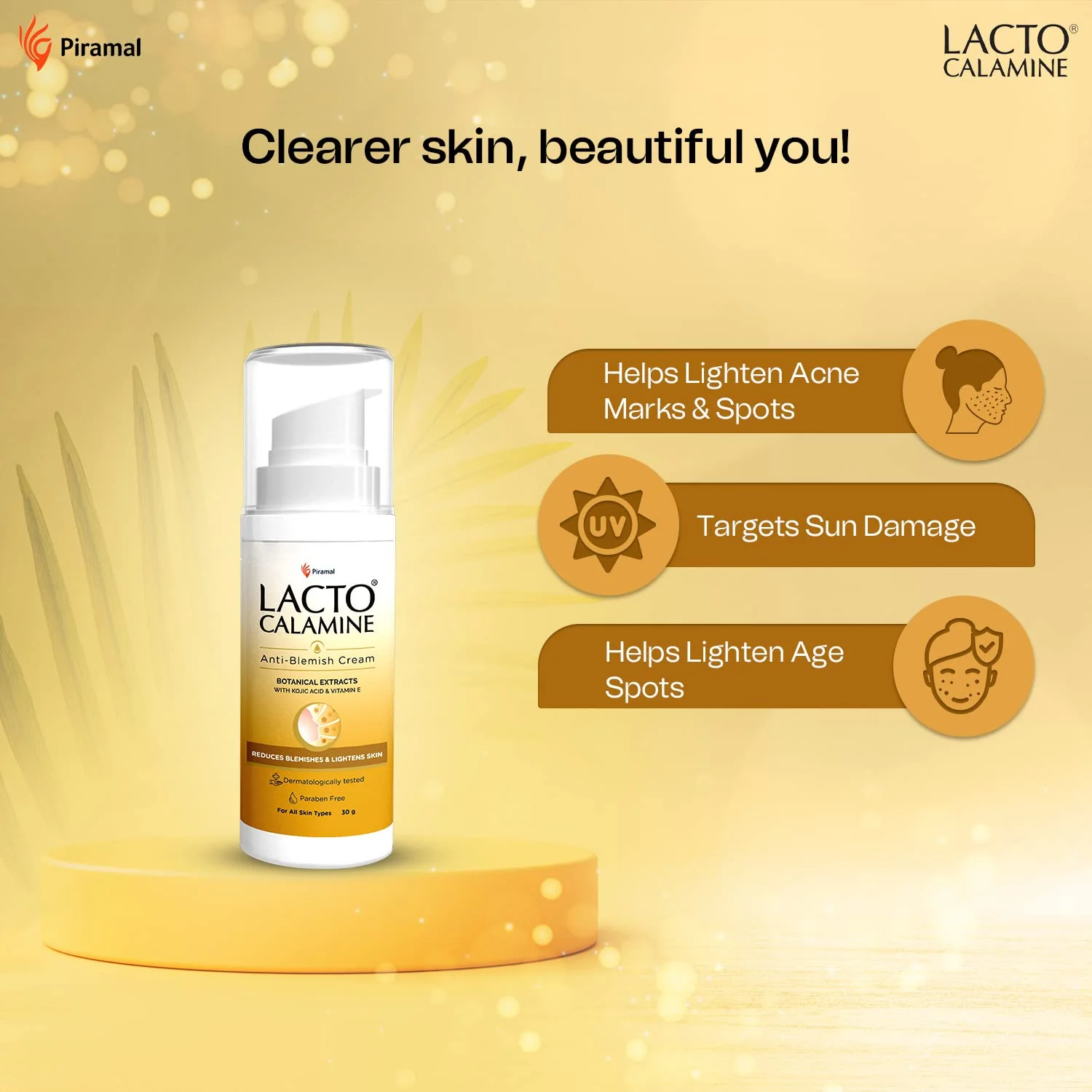 Lacto Calamine Anti- Blemish Face Cream | Kojic Acid, Botanical Extracts & Vitamin E | Fades Acne Marks & Blemishes | Reduces Pigmentation & Lightens Skin | No Parabens & Dermatologically Tested | 30g - Image 3