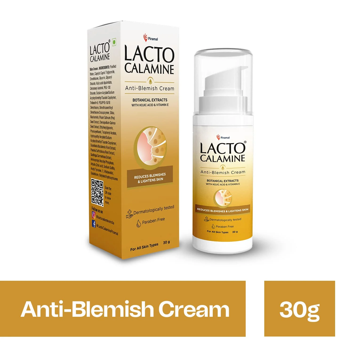 Lacto Calamine Anti- Blemish Face Cream | Kojic Acid, Botanical Extracts & Vitamin E | Fades Acne Marks & Blemishes | Reduces Pigmentation & Lightens Skin | No Parabens & Dermatologically Tested | 30g - Image 9