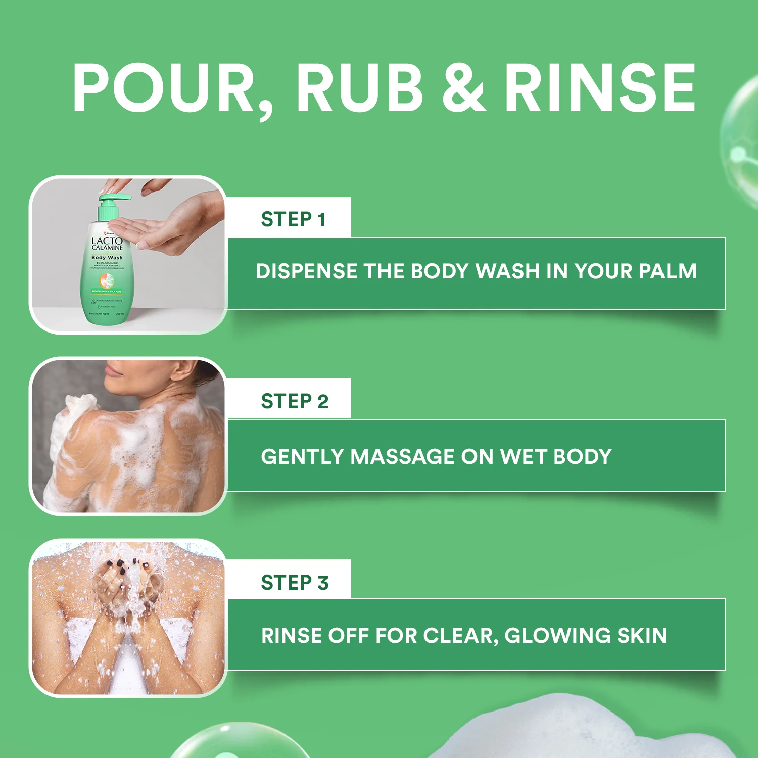 Lacto Calamine Body Wash With 1% Salicylic Acid | 250ml | For Body Acne, Back Acne, Rough & Bumpy Skin | Paraben Free | Shower Gel For Men & Women - Image 5