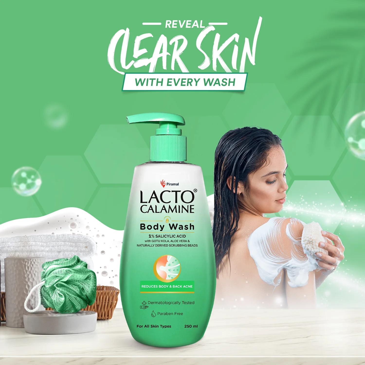 Lacto Calamine Body Wash With 1% Salicylic Acid | 250ml | For Body Acne, Back Acne, Rough & Bumpy Skin | Paraben Free | Shower Gel For Men & Women - Image 6