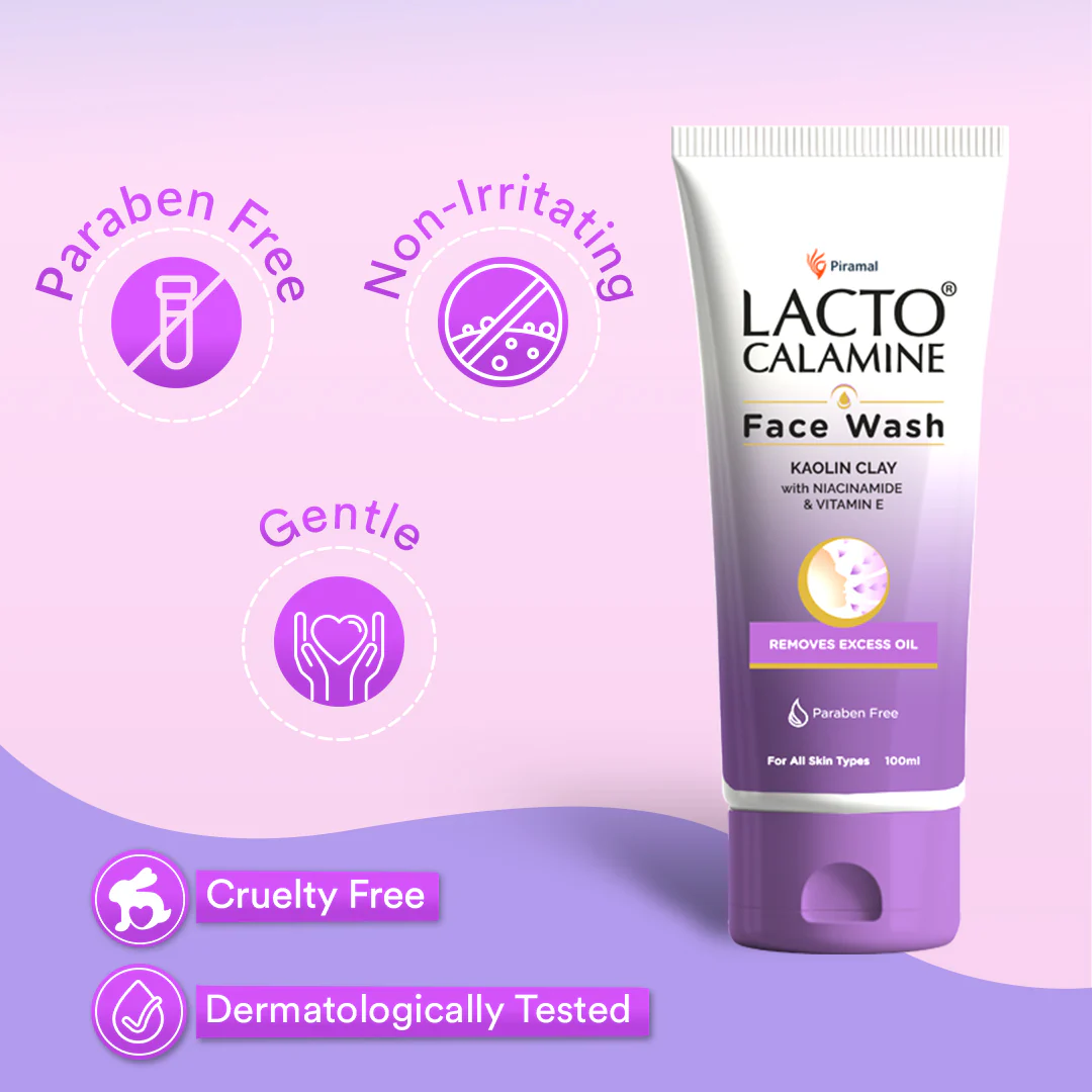 Lacto Calamine Face Wash For Oily Skin | Kaolin Clay, Niacinamide & Vitamin E | Facewash Reduces Excess Oil, Controls Pimples, Blackheads & Whiteheads | 100ml - Image 5