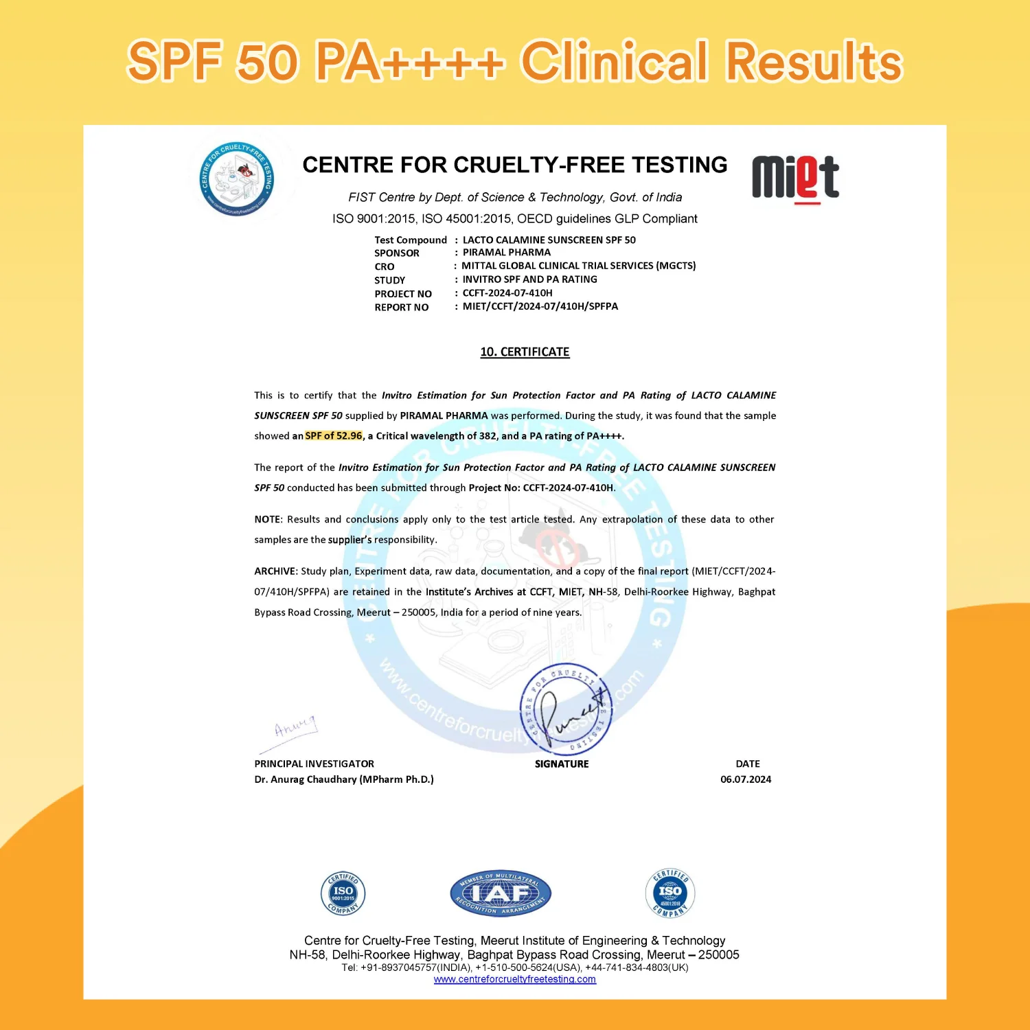 Lacto Calamine Sunscreen SPF 50 | PA +++ Sunscreen for Oily Skin | UVA – UVB Sunscreen | With Kaolin Clay and Lemon Extracts - Image 3