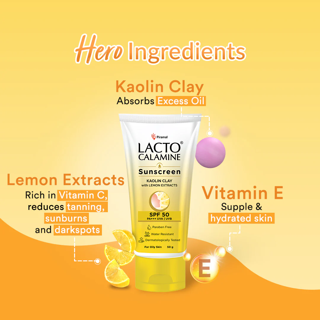 Lacto Calamine Sunscreen SPF 50 | PA +++ Sunscreen for Oily Skin | UVA – UVB Sunscreen | With Kaolin Clay and Lemon Extracts - Image 4