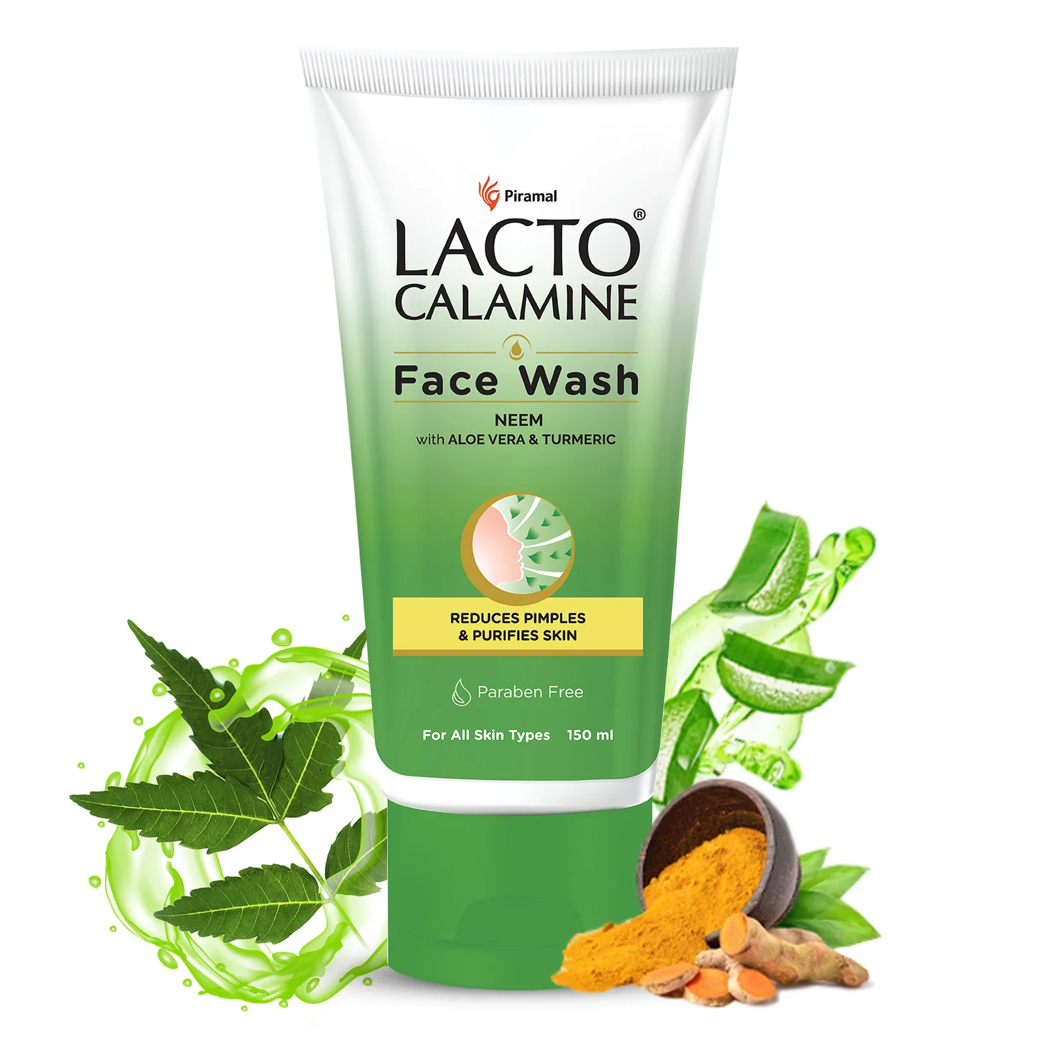 Lacto Calamine Neem Face Wash With Aloe Vera & Turmeric | 150ml | Niacinamide & Salicylic Acid Face Wash | Facewash Reduces Pimples, Purifies Skin & Oil Control | For All Skin Types - Image 9