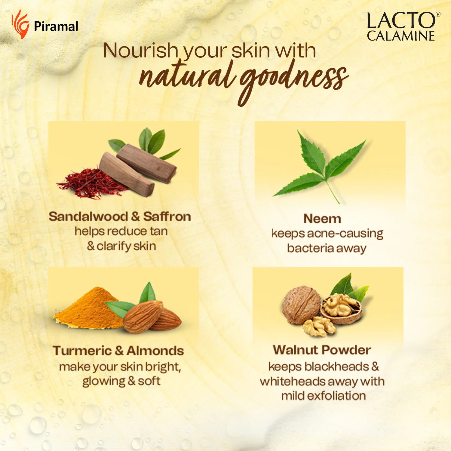 Lacto Calamine Ubtan Facewash with Sandalwood, Saffron, Neem, Almond & Turmeric |Reduces tan with mild exfoliation | Sulphate, Paraben Free| Suitable for all skin types | 100 ml - Image 5