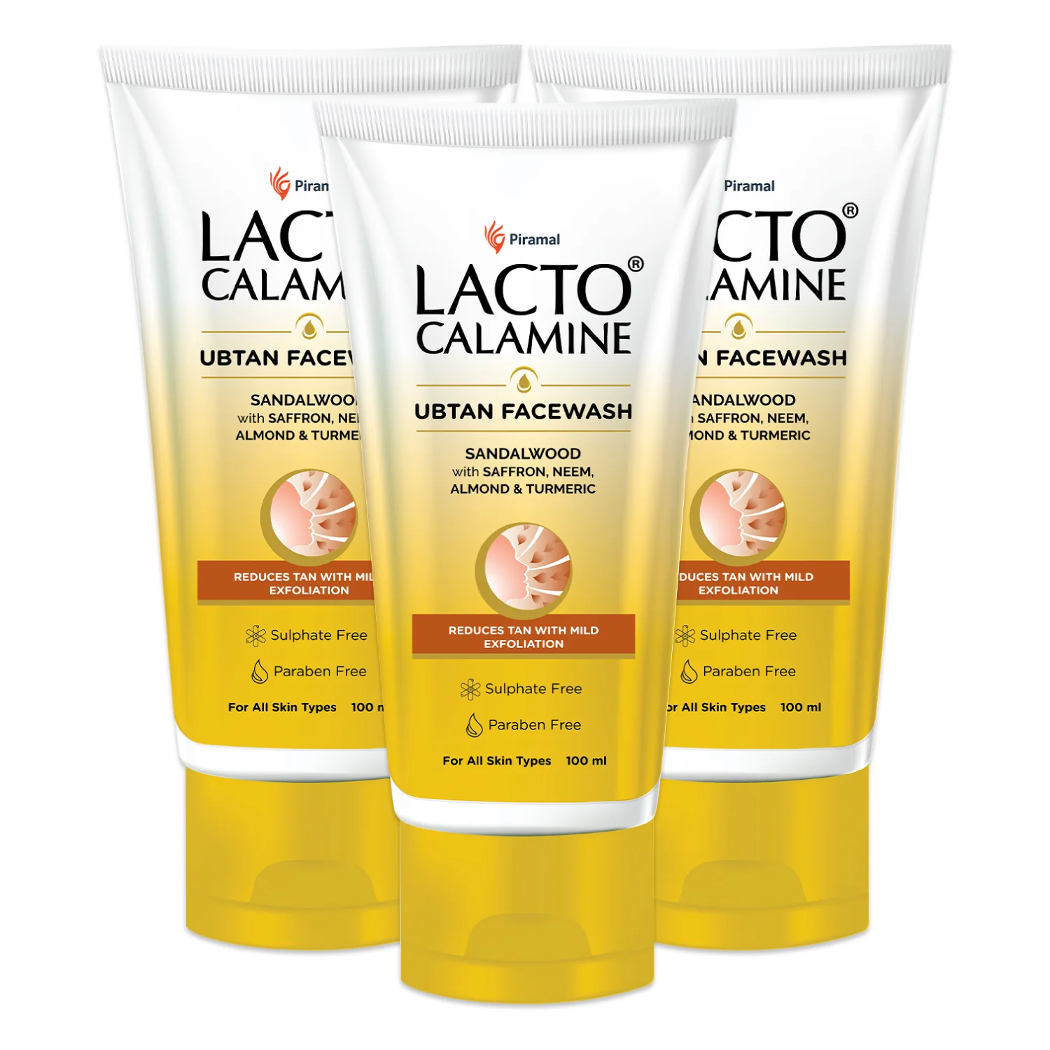 Lacto Calamine Ubtan Facewash with Sandalwood, Saffron, Neem, Almond & Turmeric |Reduces tan with mild exfoliation | Sulphate, Paraben Free| Suitable for all skin types | 100 ml - Image 8