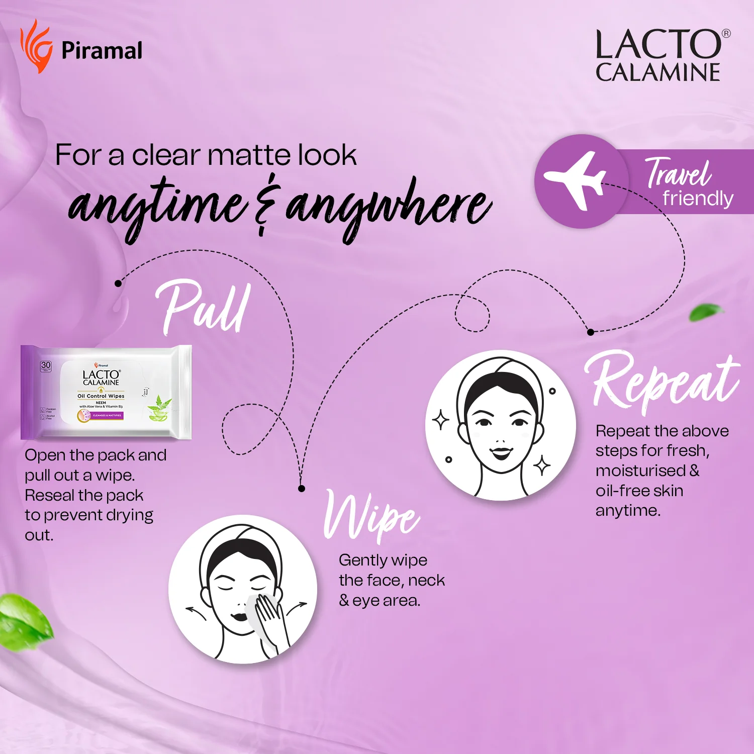 Lacto Calamine Oil Control Face Wipes | Contains Neem, VitaminB-3 and AloeVera - Image 5