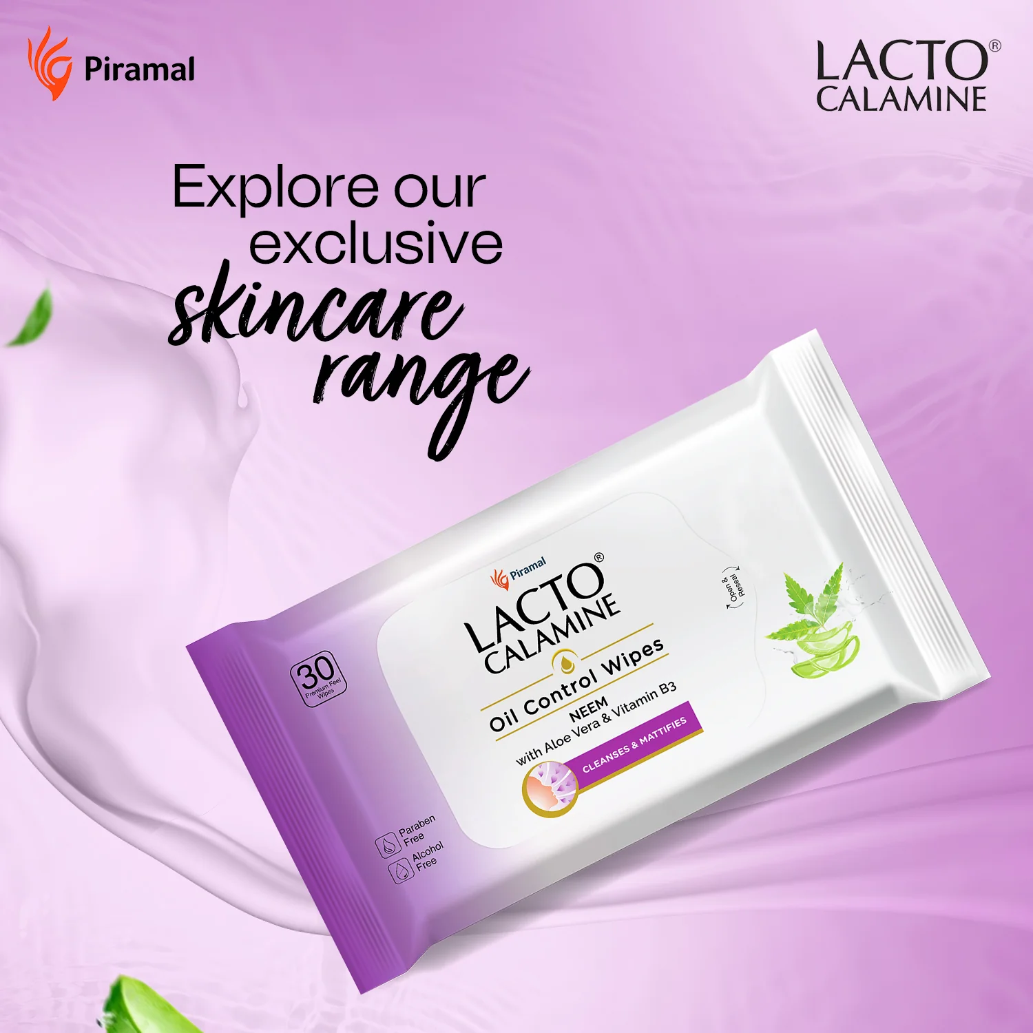 Lacto Calamine Oil Control Face Wipes | Contains Neem, VitaminB-3 and AloeVera - Image 6