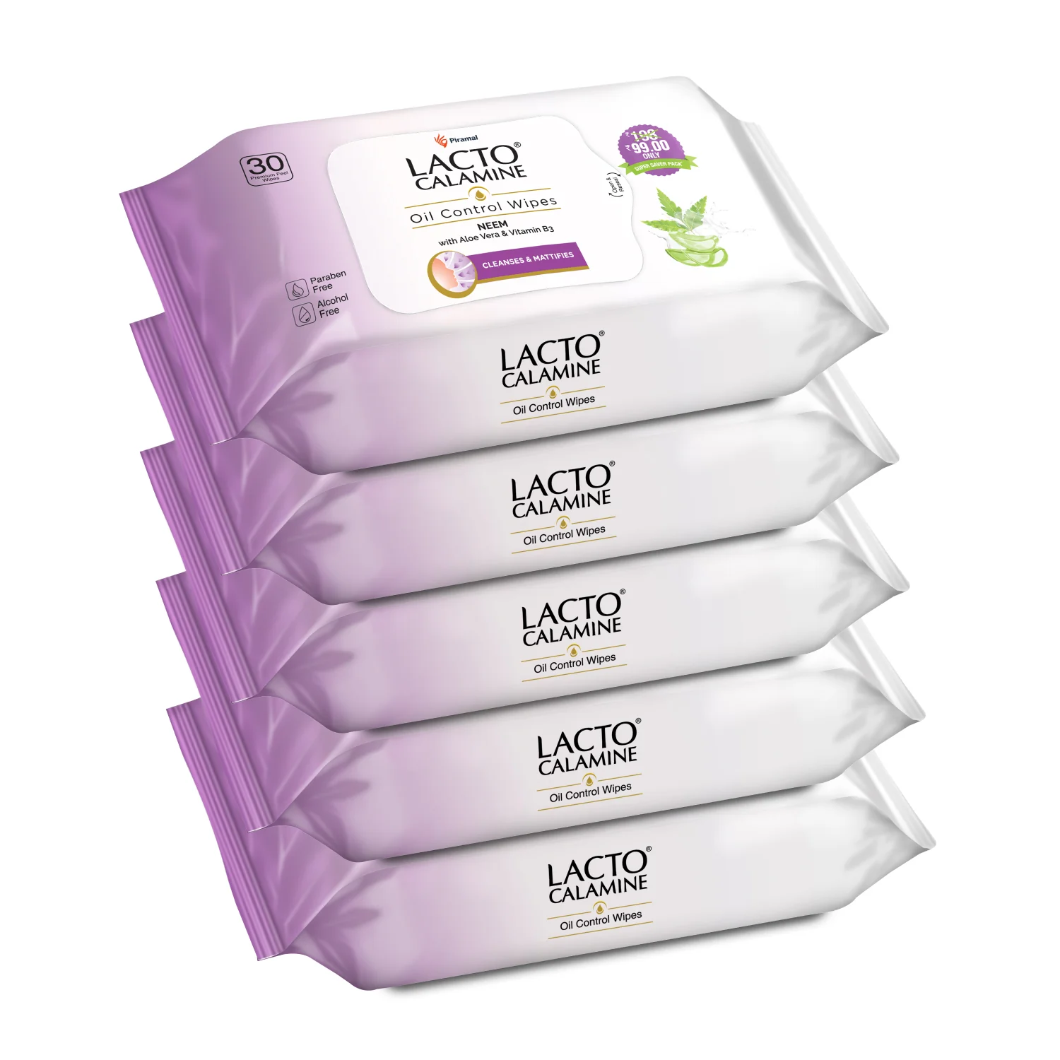 Lacto Calamine Oil Control Face Wipes | Contains Neem, VitaminB-3 and AloeVera - Image 10