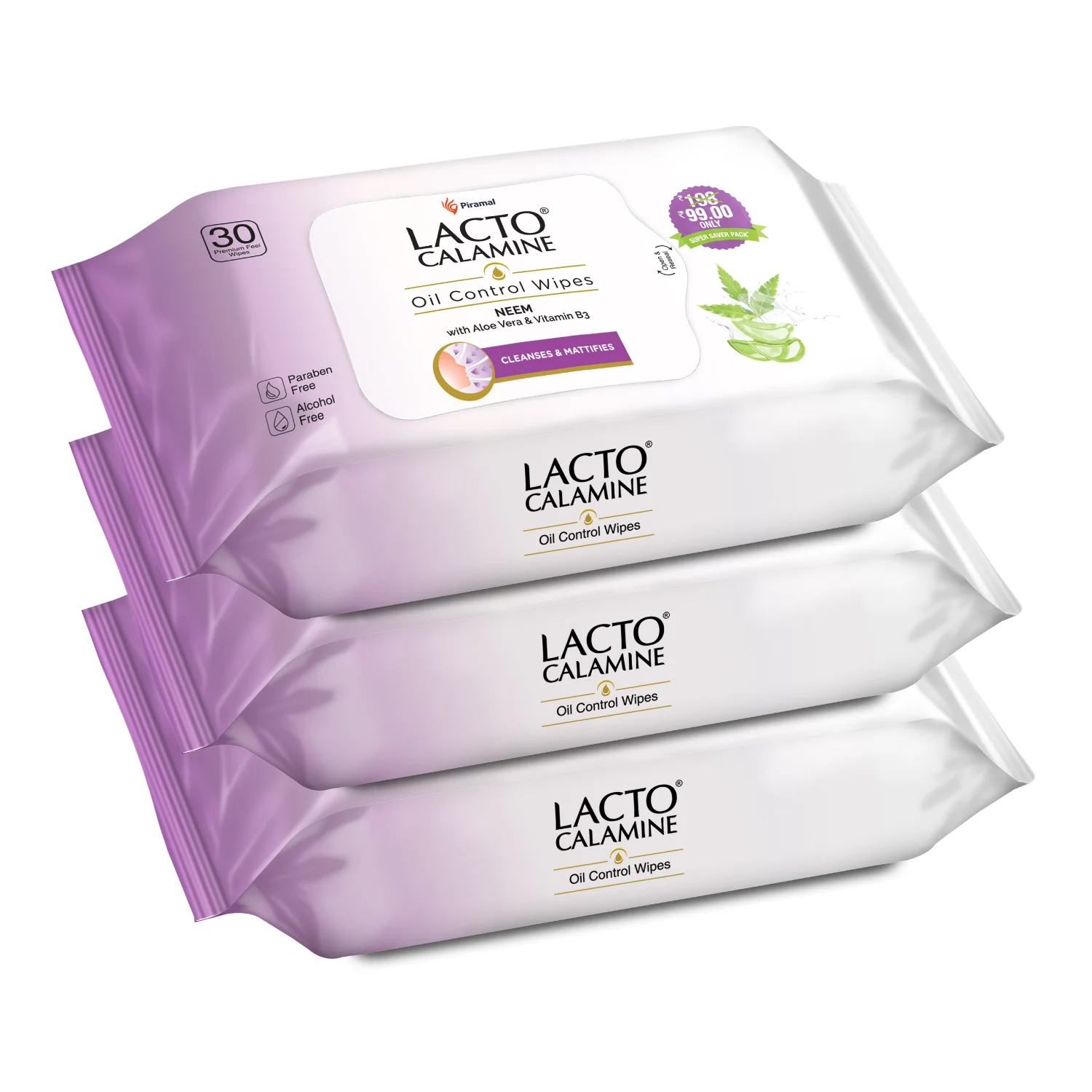 Lacto Calamine Oil Control Face Wipes | Contains Neem, VitaminB-3 and AloeVera - Image 8