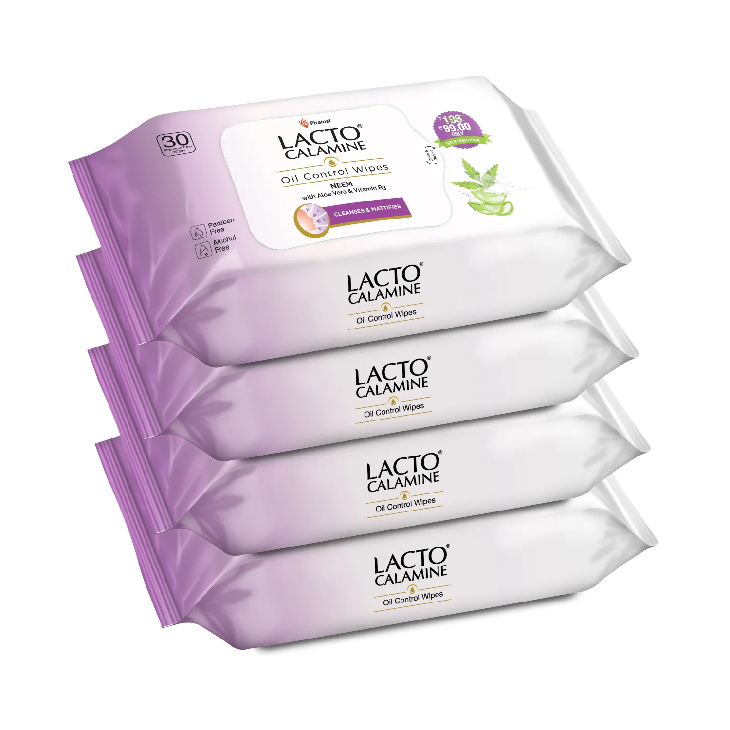Lacto Calamine Oil Control Face Wipes | Contains Neem, VitaminB-3 and AloeVera - Image 9