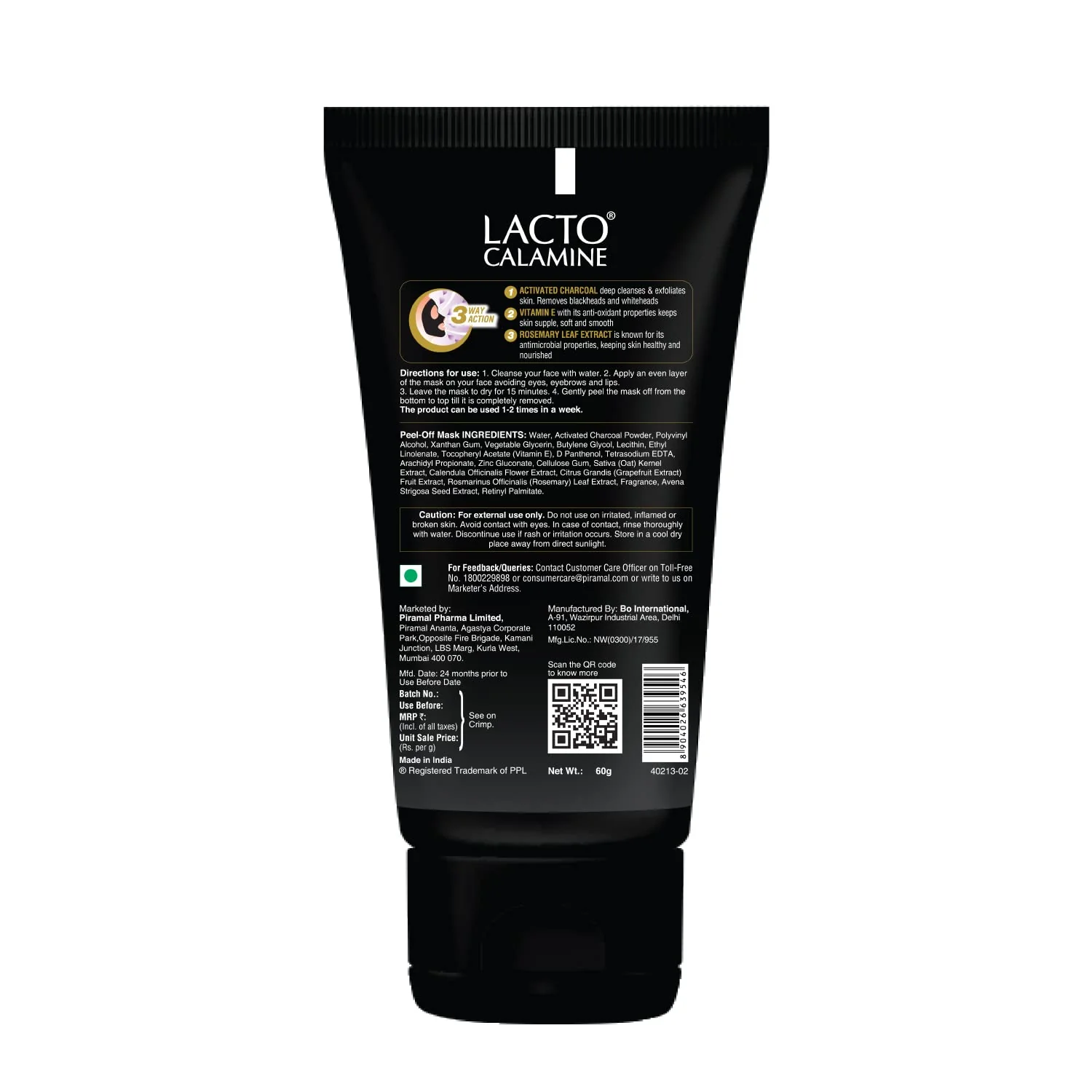 Lacto Calamine Face Peel Off Mask | Activate Charcoal & Vitamin E - Image 5