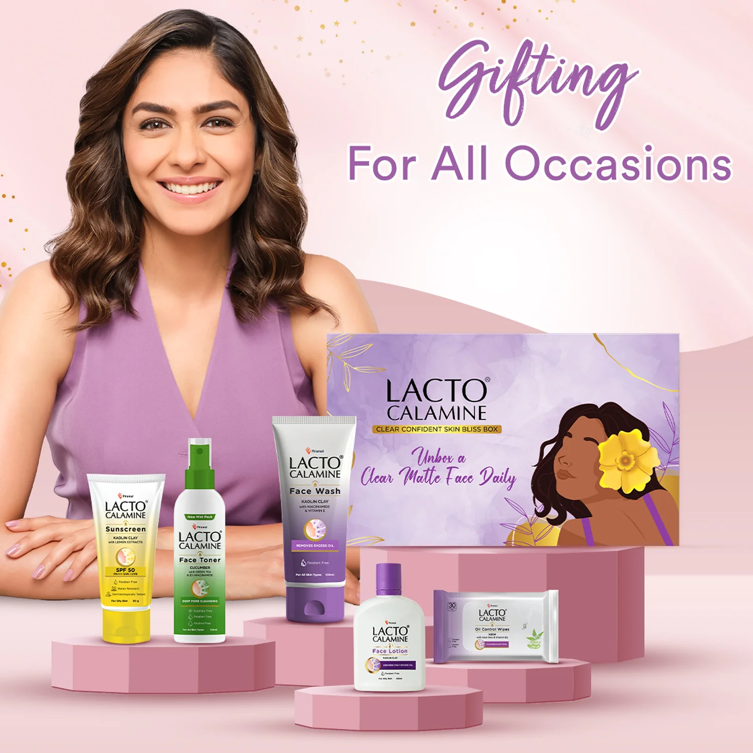 Lacto Calamine Premium Skincare Kit | Facewash, Sunscreen, Face Lotion, Toner, Facial wipes | For Oil Free Radiance | Set of 5 signature products | Gift box - Image 4