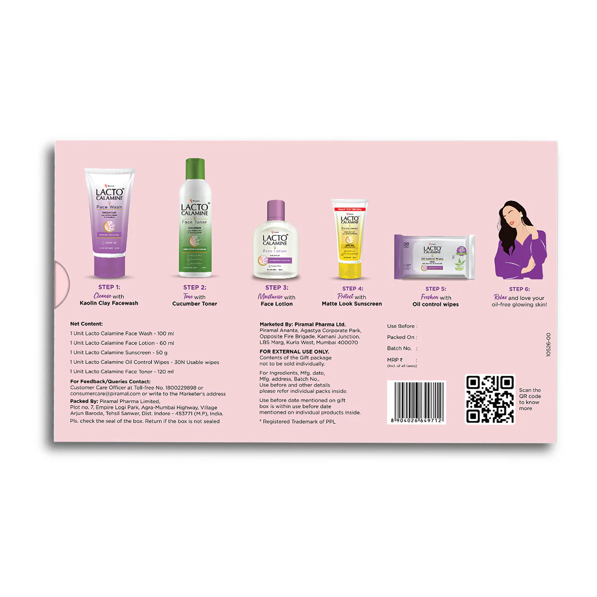 Lacto Calamine Premium Skincare Kit | Facewash, Sunscreen, Face Lotion, Toner, Facial wipes | For Oil Free Radiance | Set of 5 signature products | Gift box - Image 8