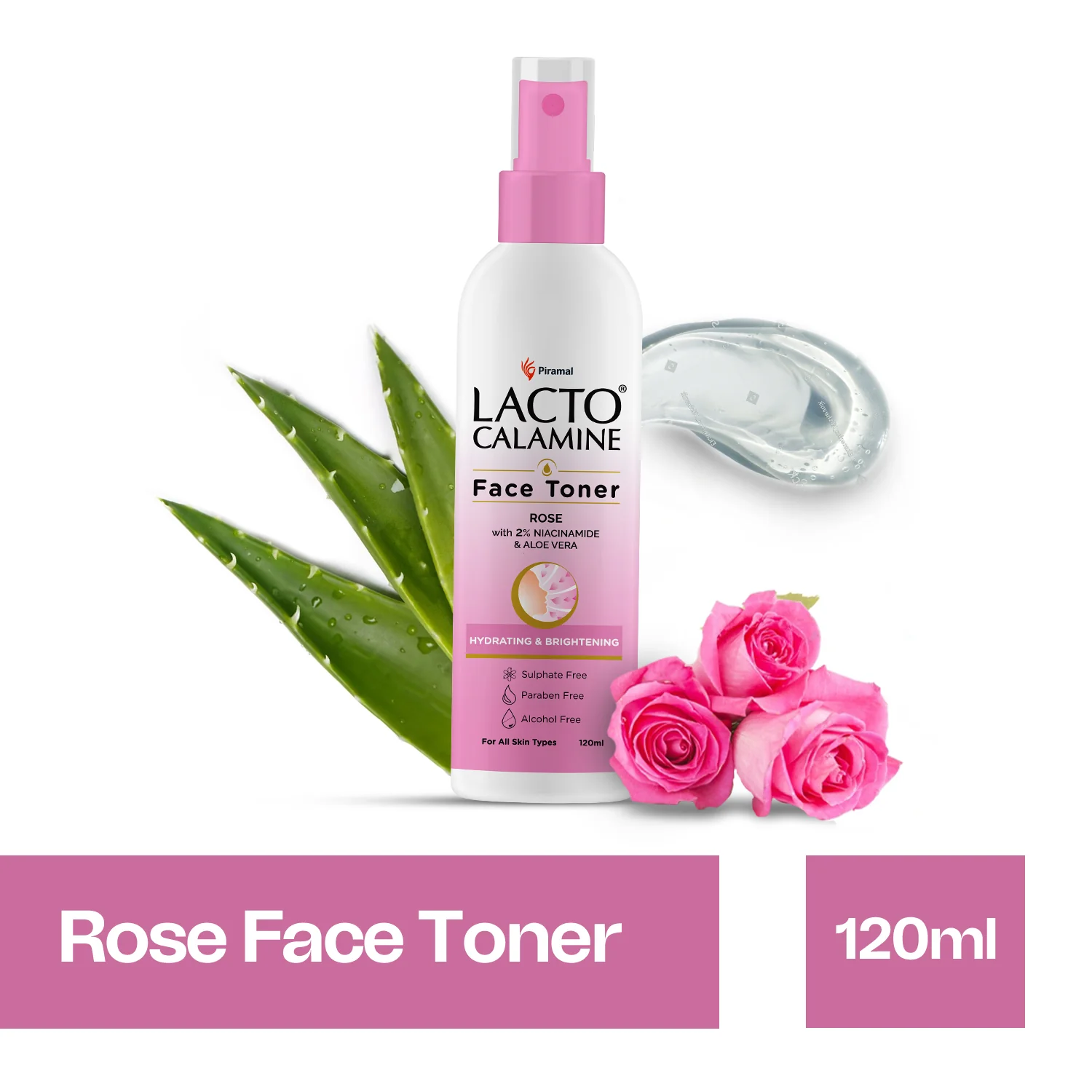 Lacto Calamine Rose Water Toner For Glowing Skin | Gulab Jal Face Toner | Rosewater with Aloe Vera & 2% Niacinamide | Cleanses, Hydrates & Moisturises Skin | No Sulphate, Alcohol, & Parabens | 120ml - Image 11