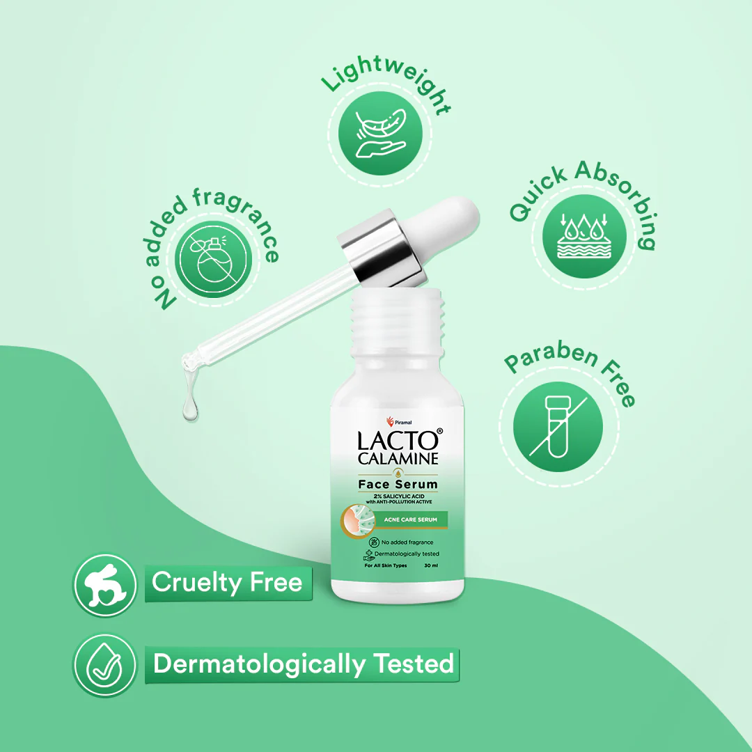 Lacto Calamine 2% Salicylic Acid Serum | Face Serum For Acne, Blackheads, Oil control & Open Pores | Serum For Clear Skin | Dermatologically Tested & Fragrance Free | 30ml - Image 4