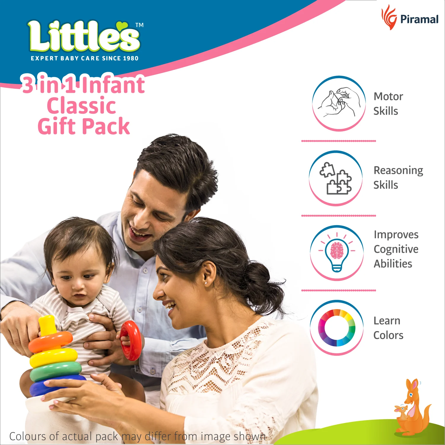Little's 3 in 1 Infant Classic Gift Pack I Activity & Learning Toys for Babies I Multicolour I Infant & Preschool Toys I Develops fine motor skills & reasoning skills | 5 months and above - Image 4