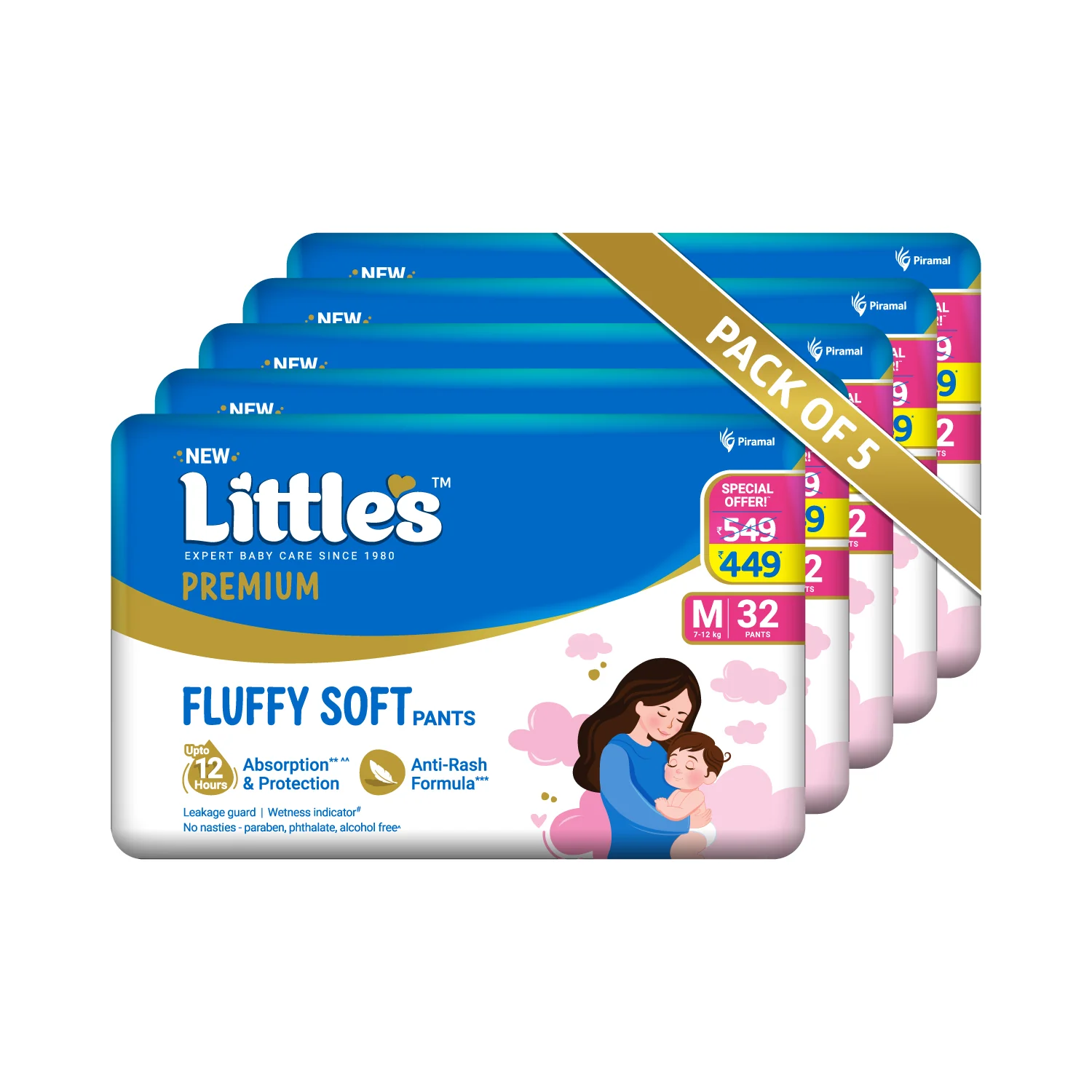 Little's Comfy Baby Diaper Pants - Premium | Baby Diapers with 12 hours Absorption & Wetness Indicators - Image 24