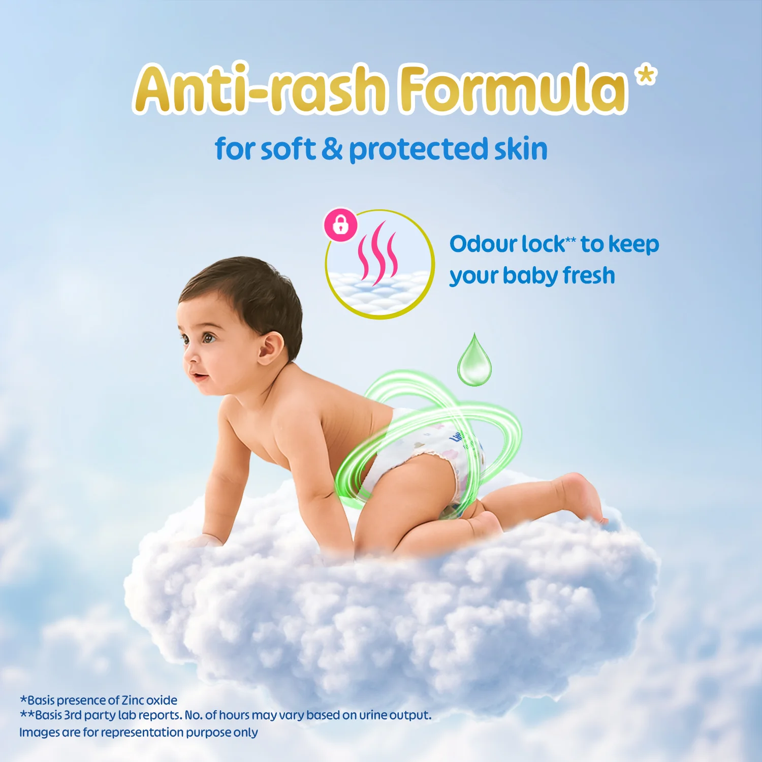 Little's Comfy Baby Diaper Pants - Premium | Baby Diapers with 12 hours Absorption & Wetness Indicators - Image 3