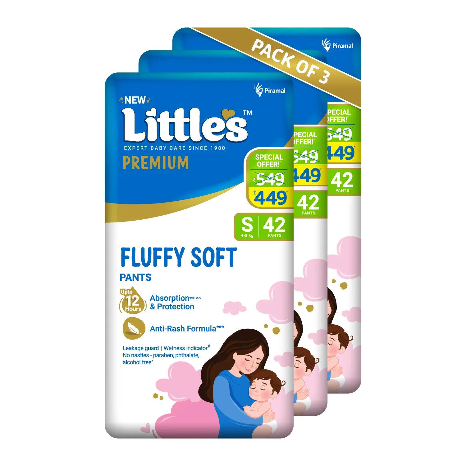 Little's Comfy Baby Diaper Pants - Premium | Baby Diapers with 12 hours Absorption & Wetness Indicators - Image 30