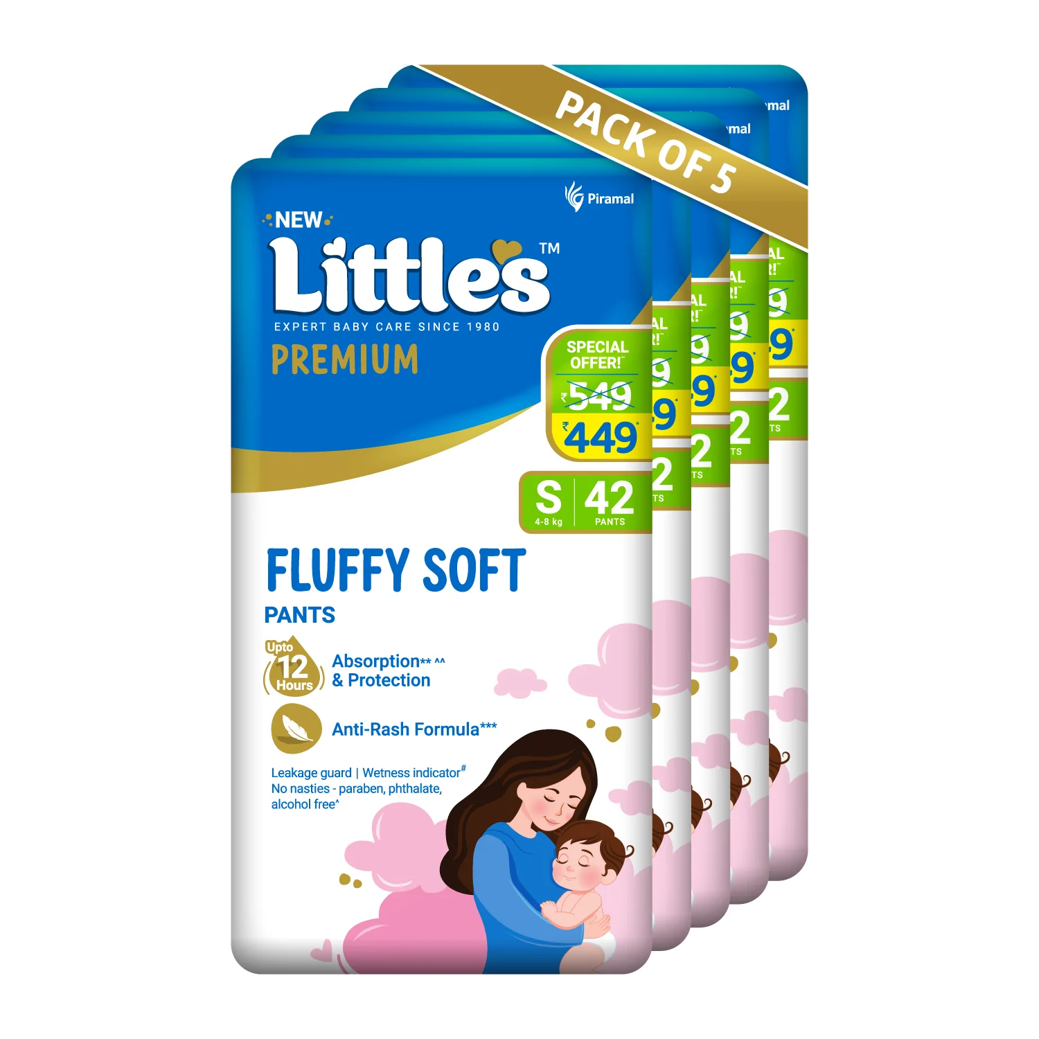 Little's Comfy Baby Diaper Pants - Premium | Baby Diapers with 12 hours Absorption & Wetness Indicators - Image 32